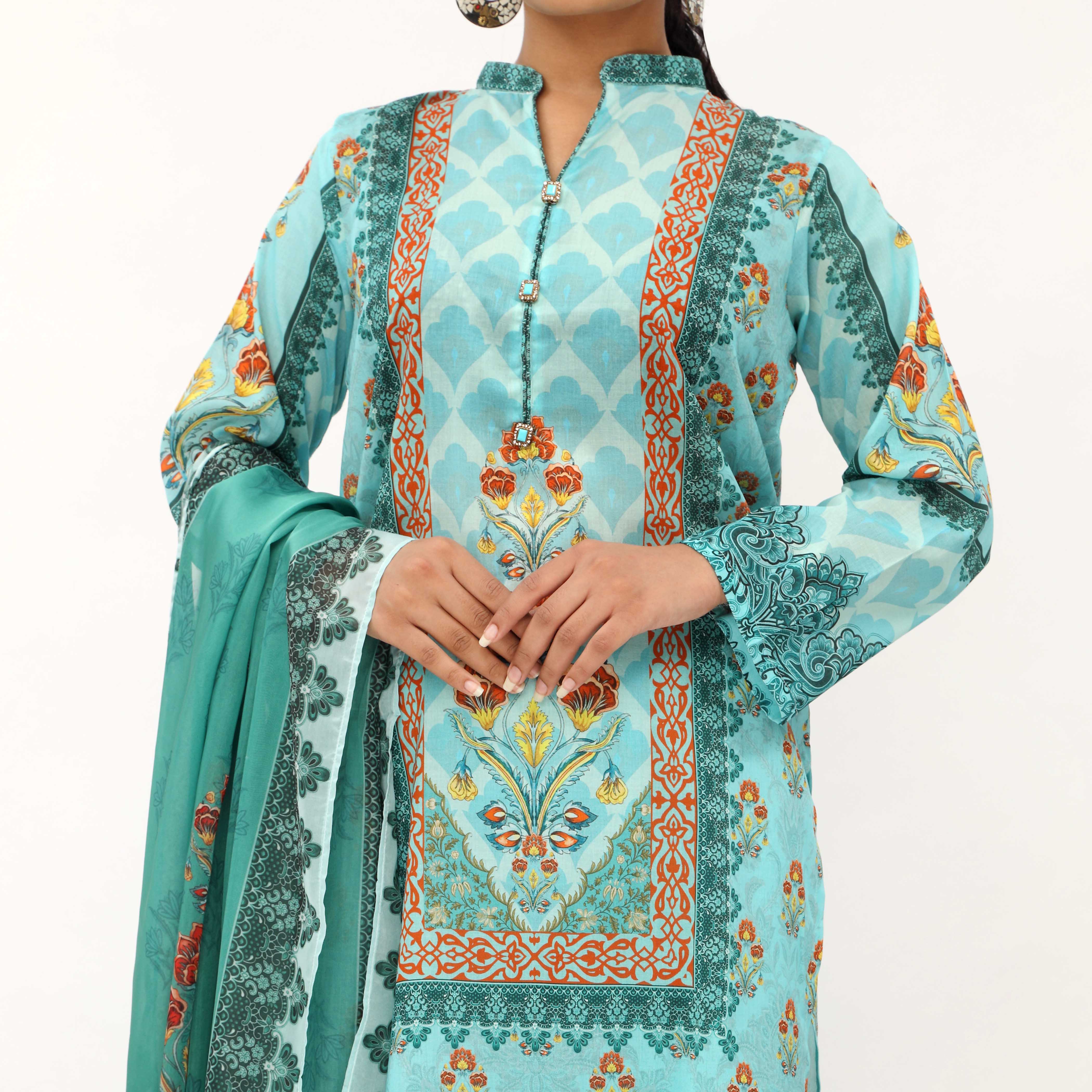 3PC- Digital Printed Lawn Suit PS5192 - Image 3
