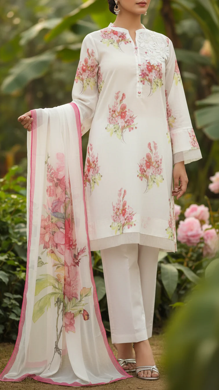 3PC- Digital Printed Lawn Suit PS5371