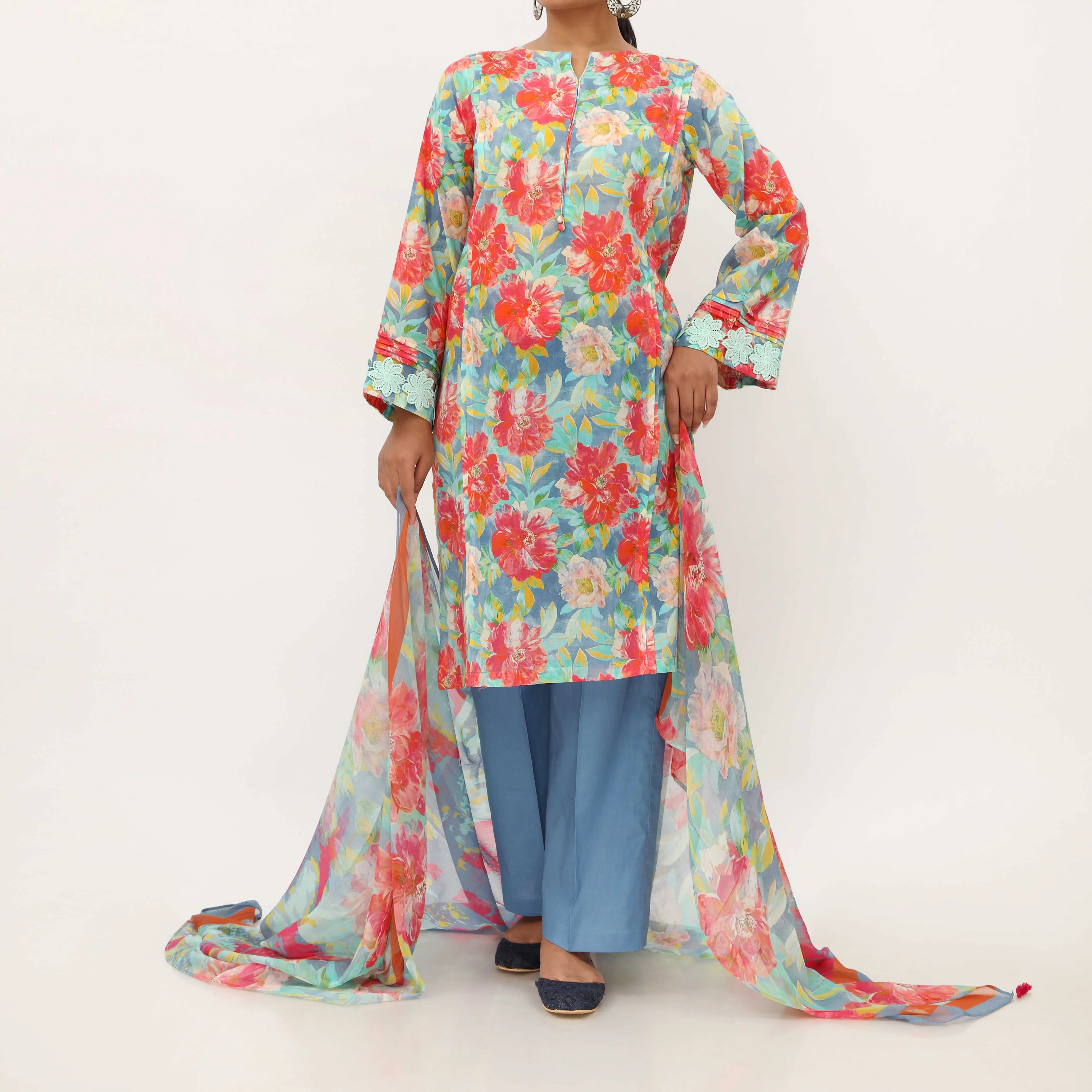 3PC- Digital Printed Lawn Suit PS5384 - Image 2