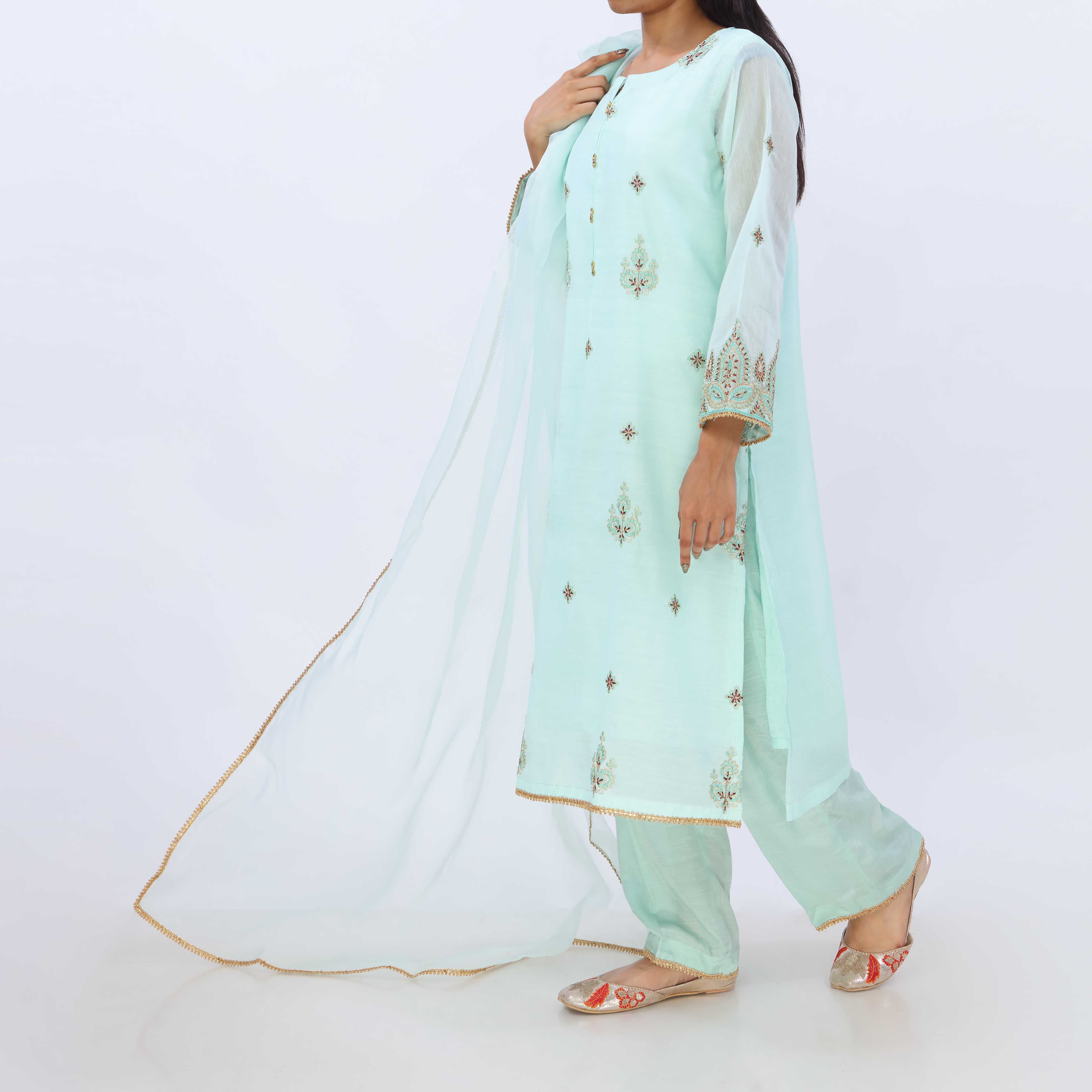 3PC- Dyed Paper Cotton Suit PS5257 - Image 4