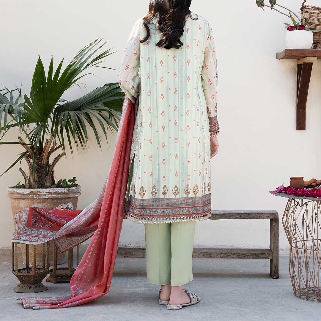 3PC- Embellished Tussar Silk Suit PW3203 - Image 2