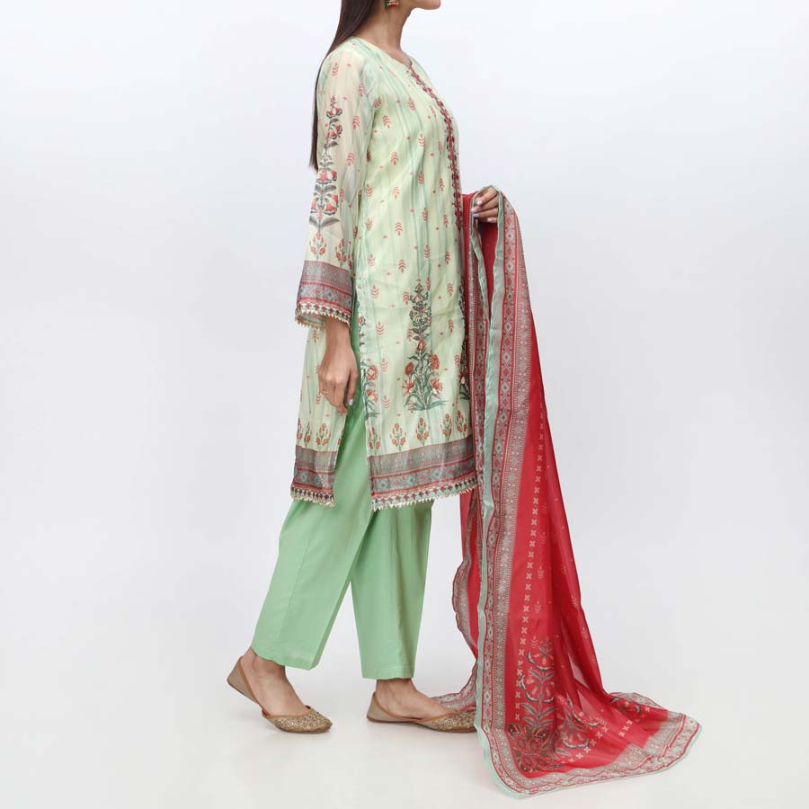 3PC- Embellished Tussar Silk Suit PW3203 - Image 5