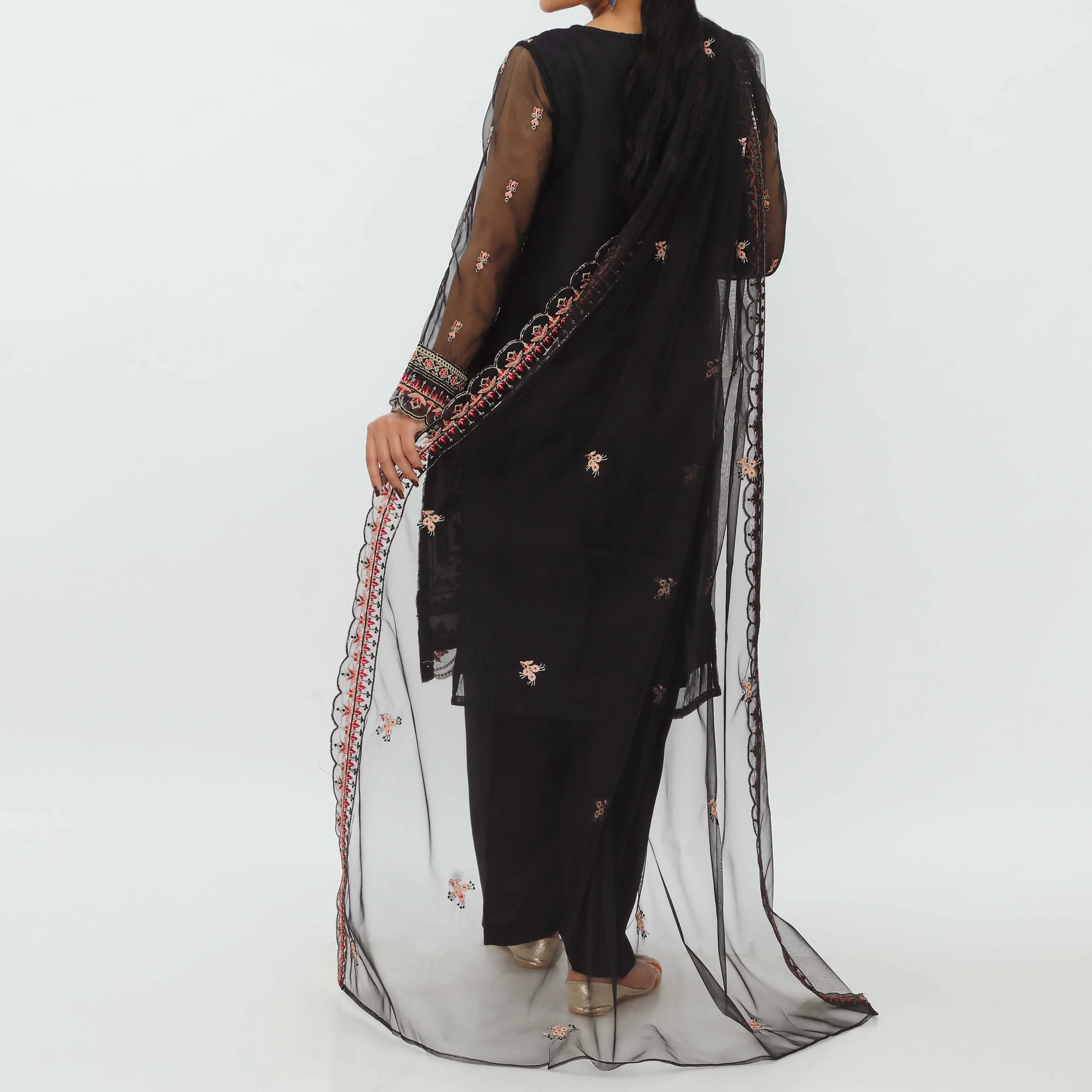 3PC- Embroiderd Organza Suit PS5191 - Image 4