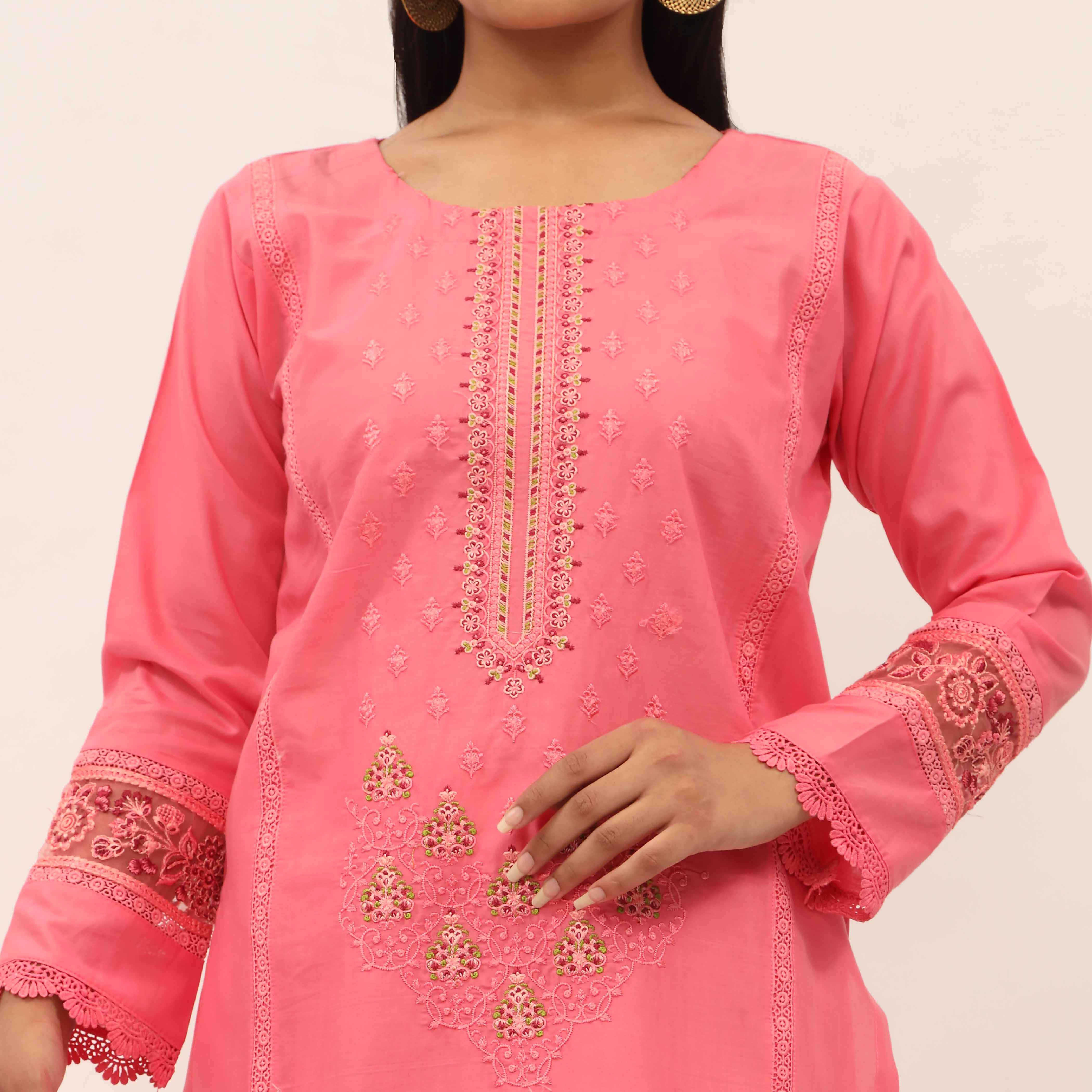 3PC- Embroidered Cambric Suit PS5214 - Image 2