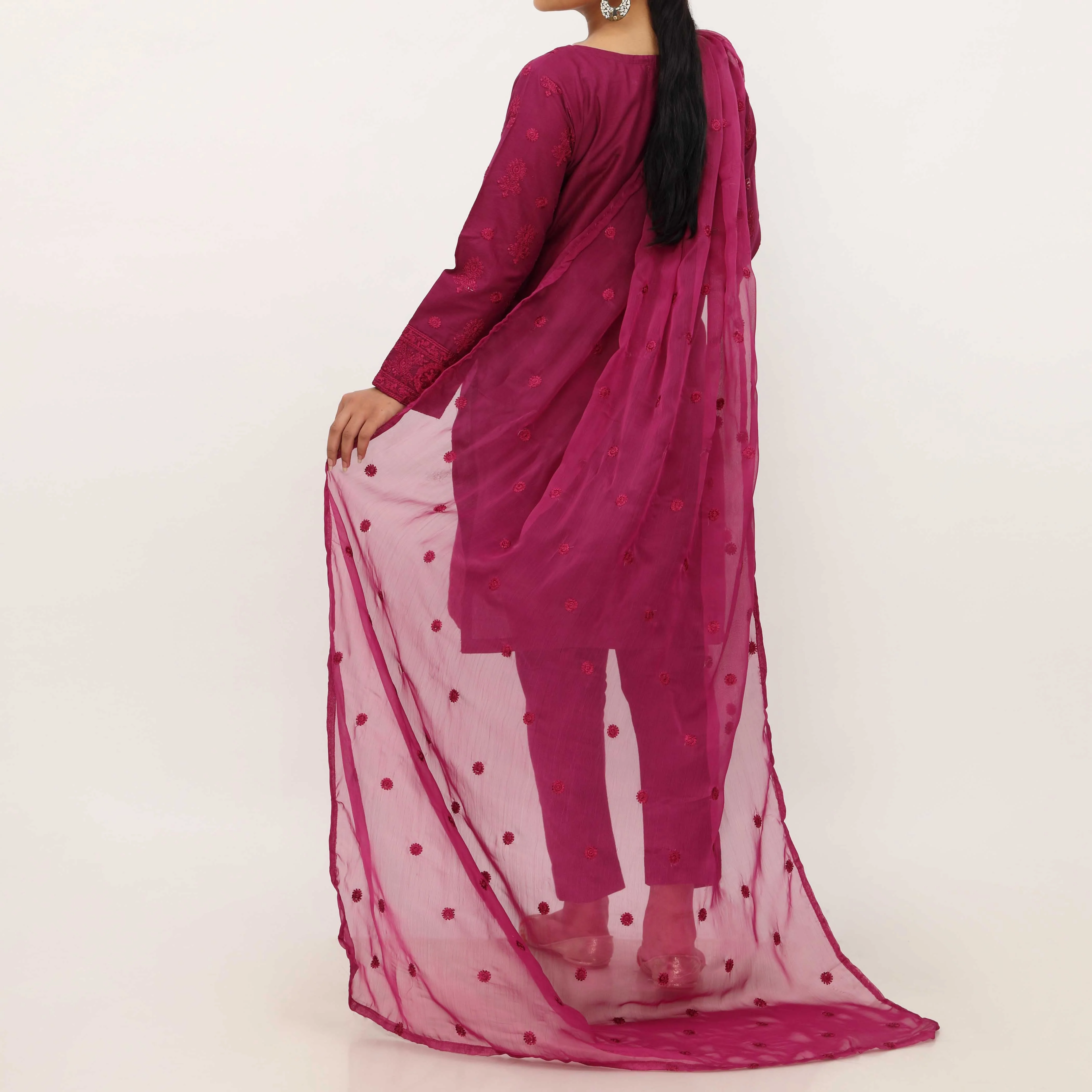 3PC- Embroidered Cambric Suit PS5266 - Image 4