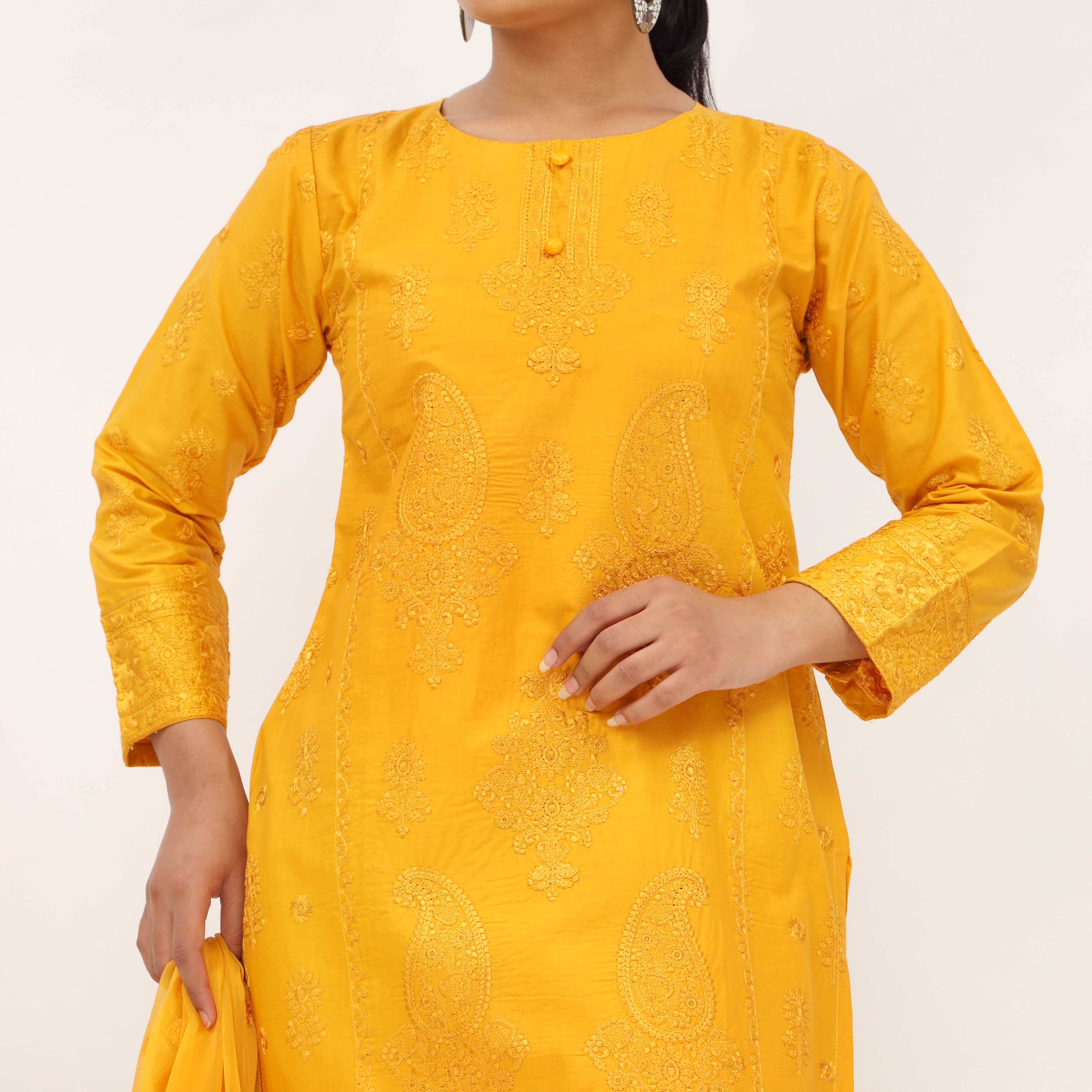 3PC- Embroidered Cambric Suit PS5269 - Image 2