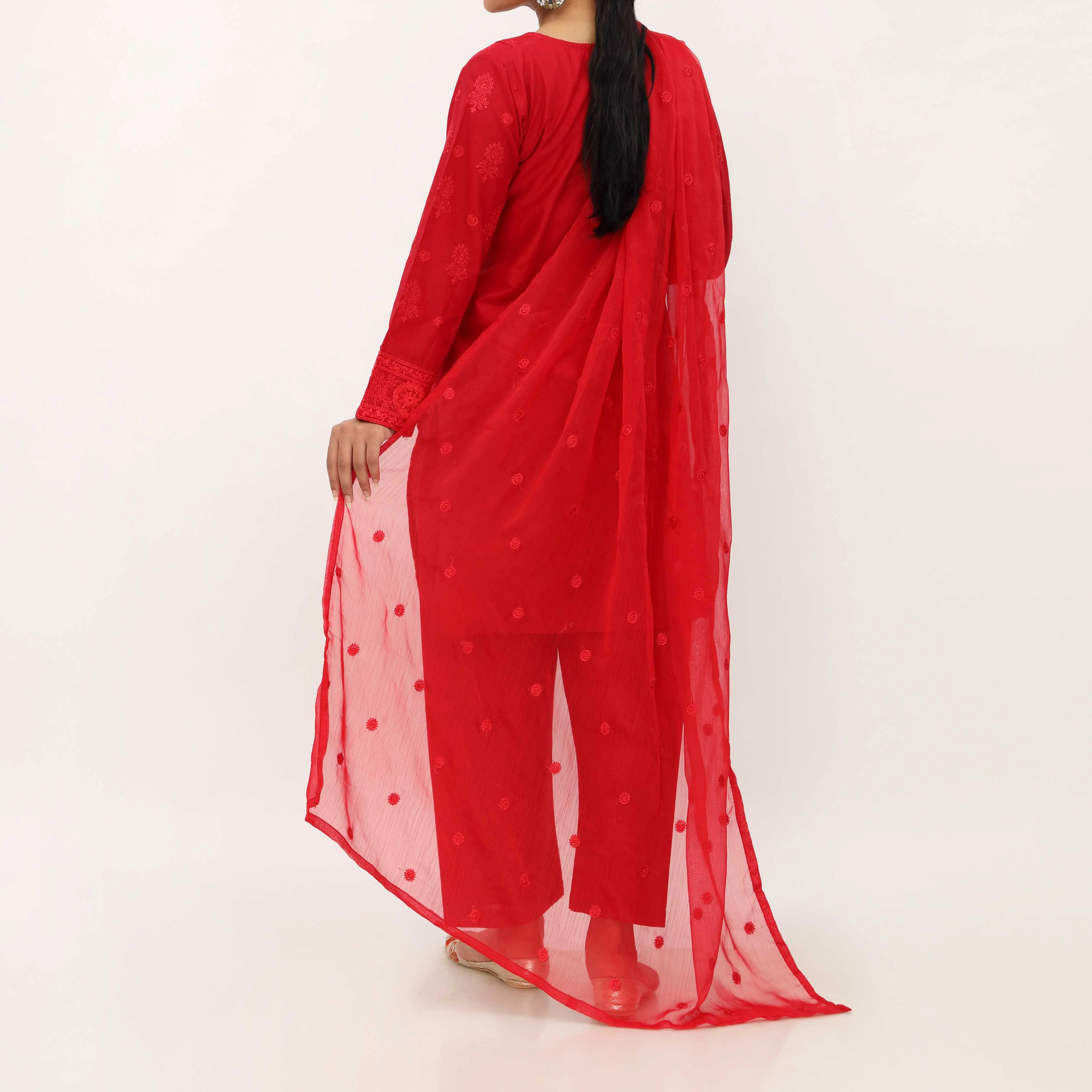 3PC- Embroidered Cambric Suit PS5270 - Image 3