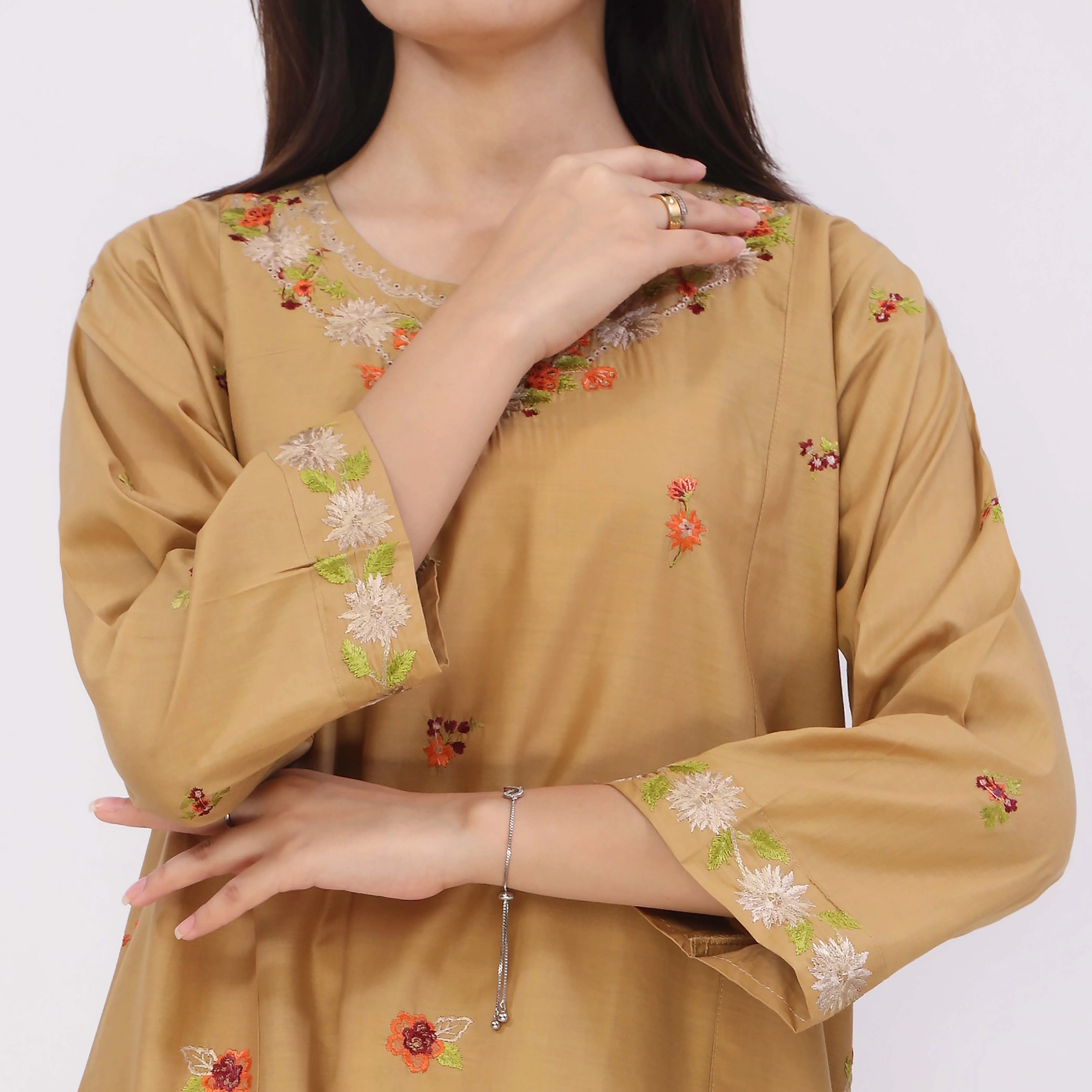 3PC Embroidered Cotton Cambric Suite - Image 3