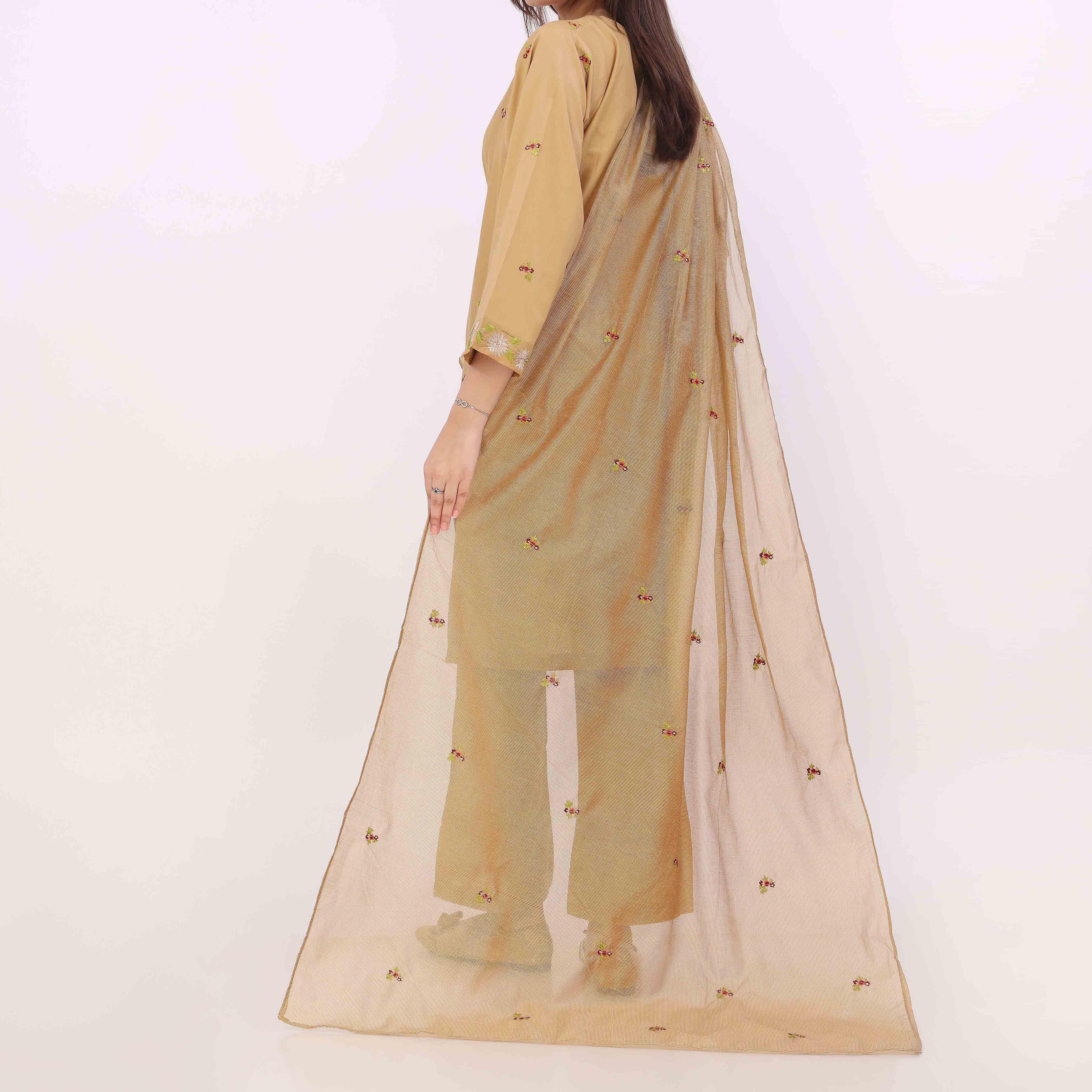 3PC Embroidered Cotton Cambric Suite - Image 5