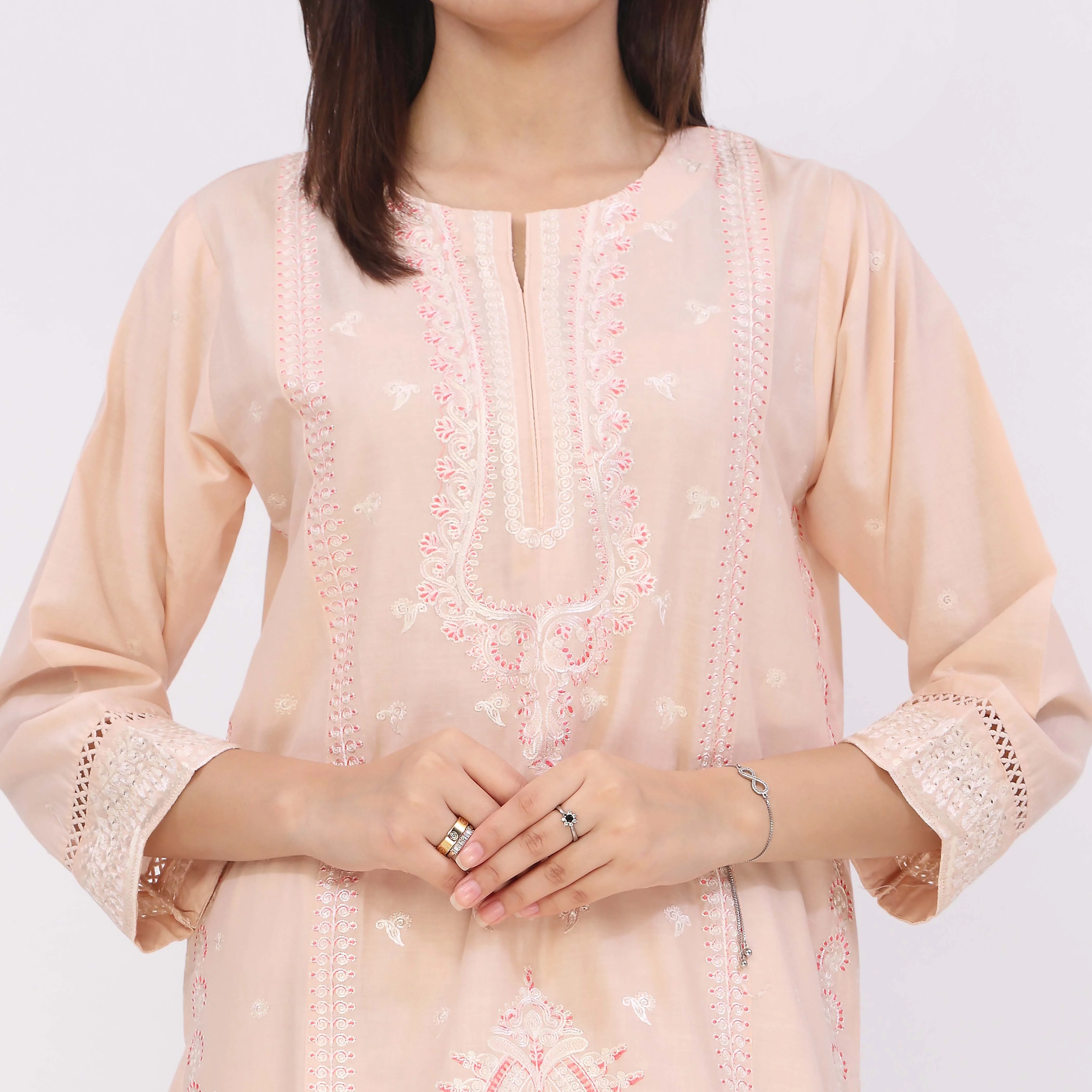 3PC Embroidered Cotton Cambric Suite - Image 3