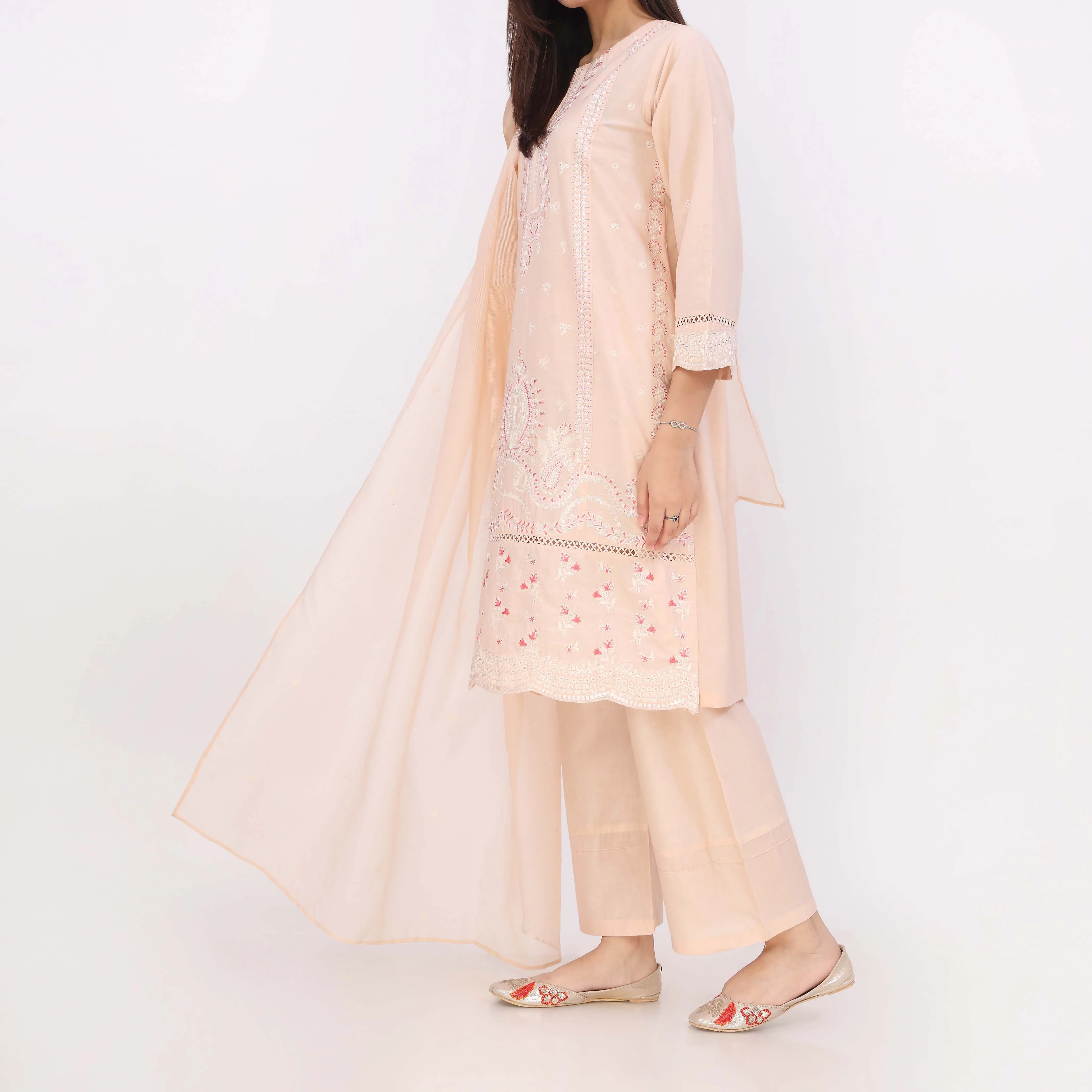 3PC Embroidered Cotton Cambric Suite - Image 4