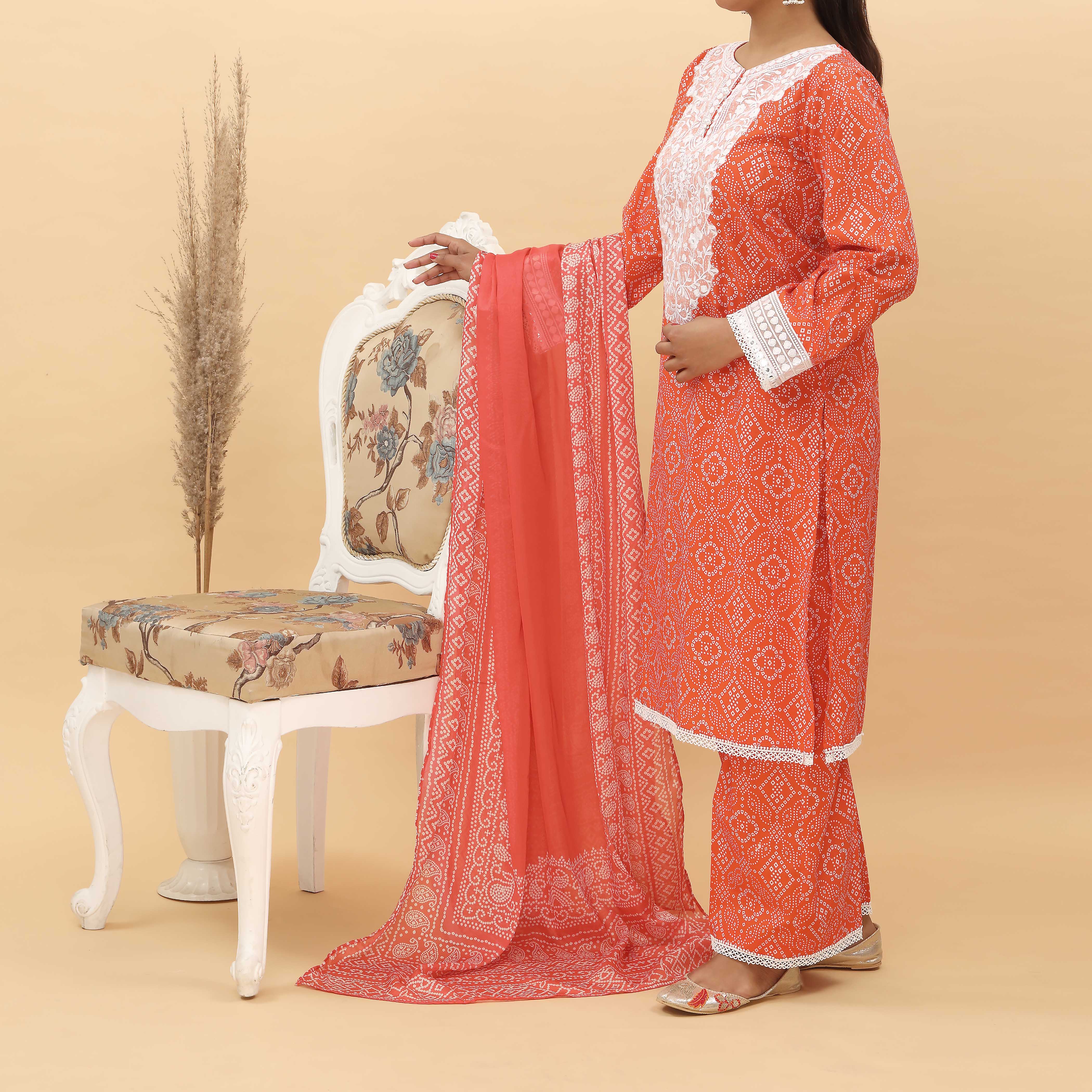 3PC- Embroidered Digital Printed Cotton Cambric Suit PS5126 - Image 2