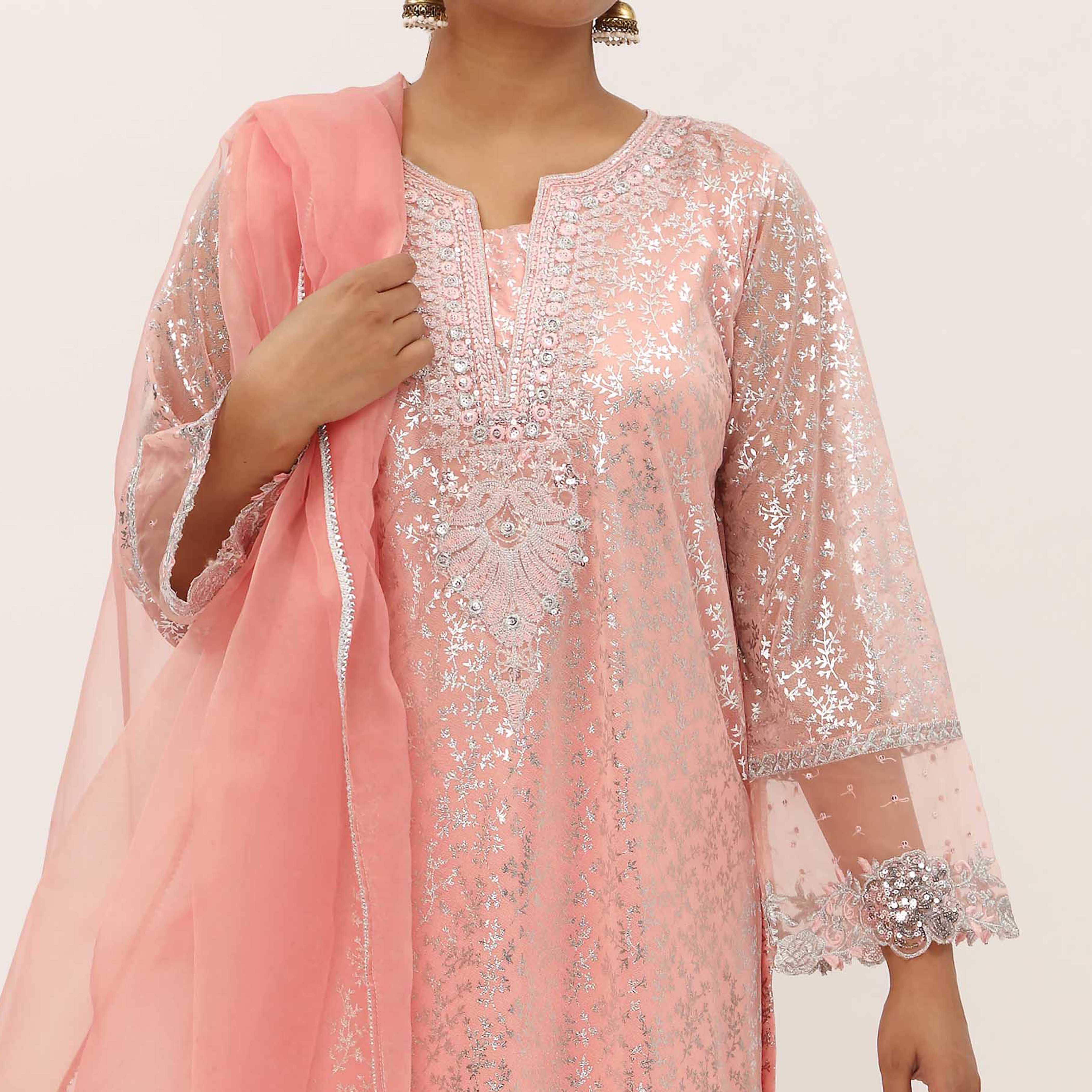 3PC- Foil Printed Poly Net Suit PS5278 - Image 3