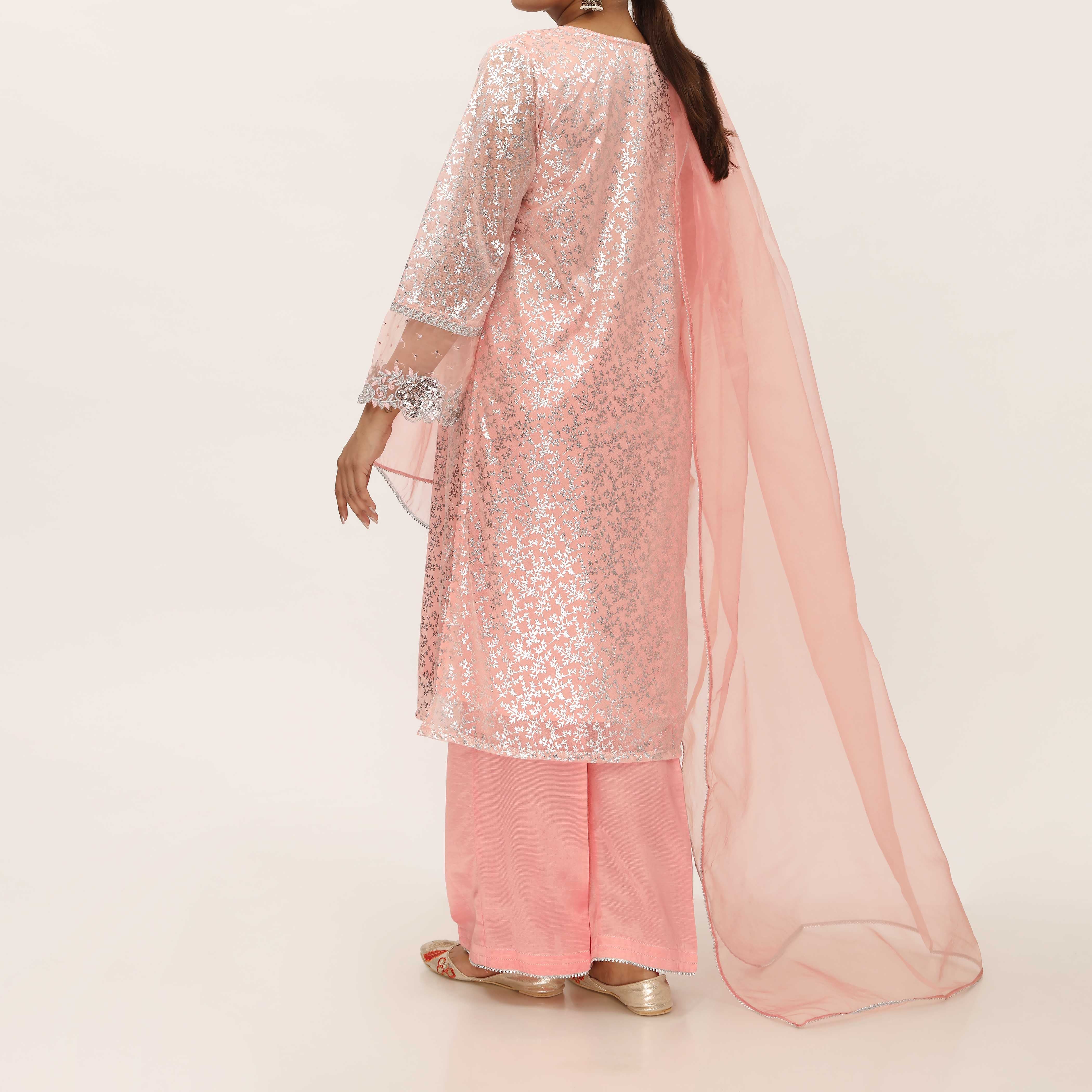 3PC- Foil Printed Poly Net Suit PS5278 - Image 5