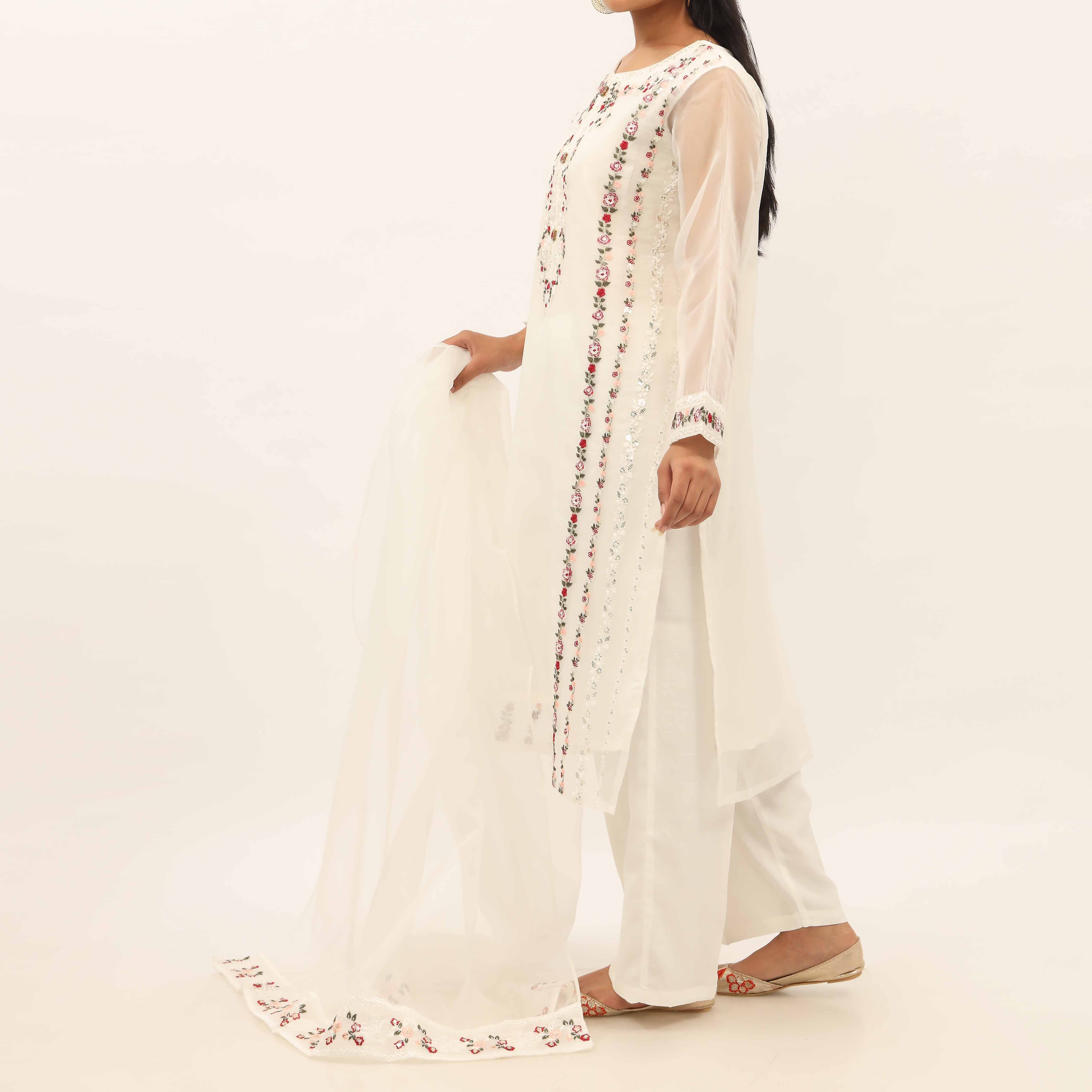 3PC- Fully Embroidered Organza Suit PS5246 - Image 4