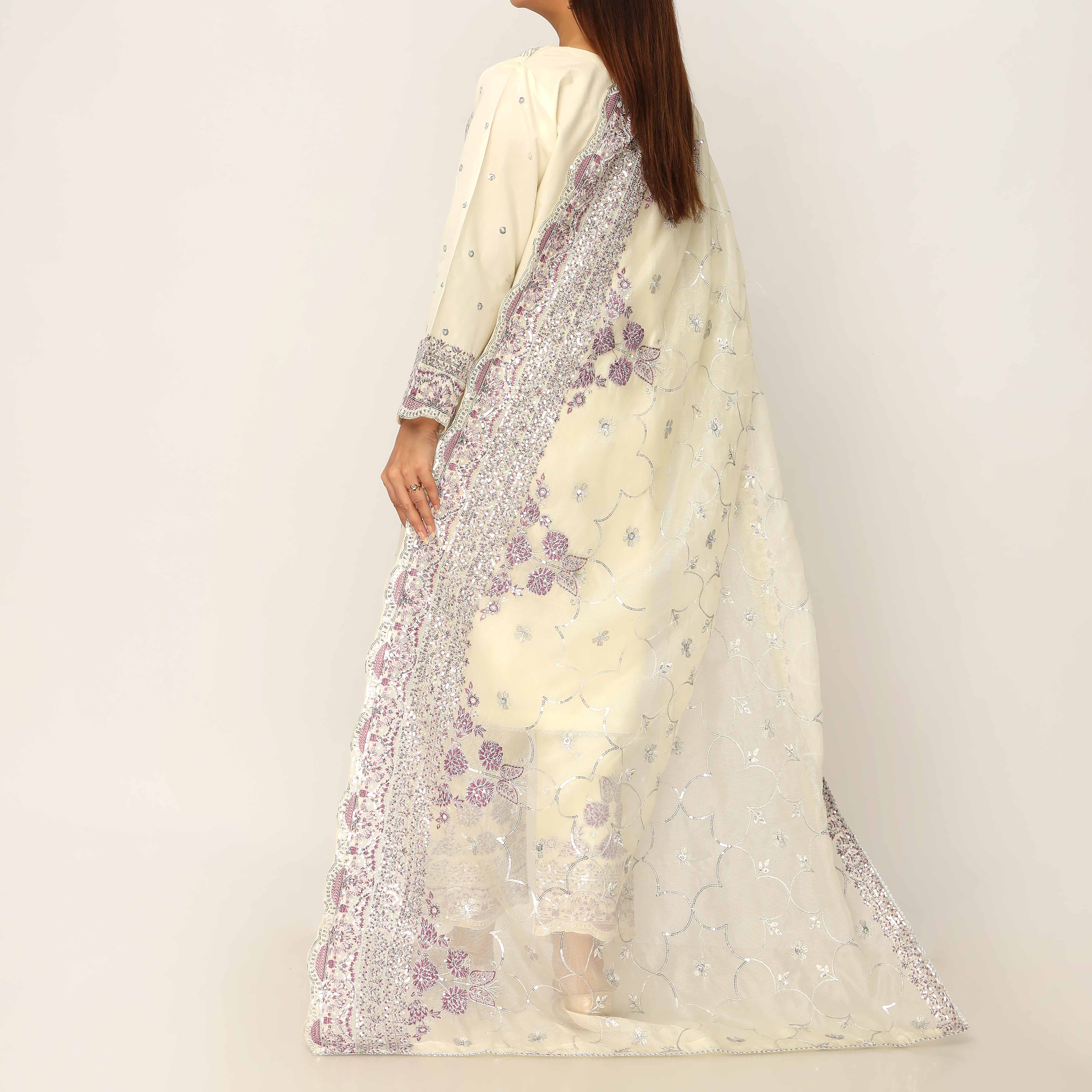 3PC- Khadi Net Embellished Suit PF5014 - Image 4