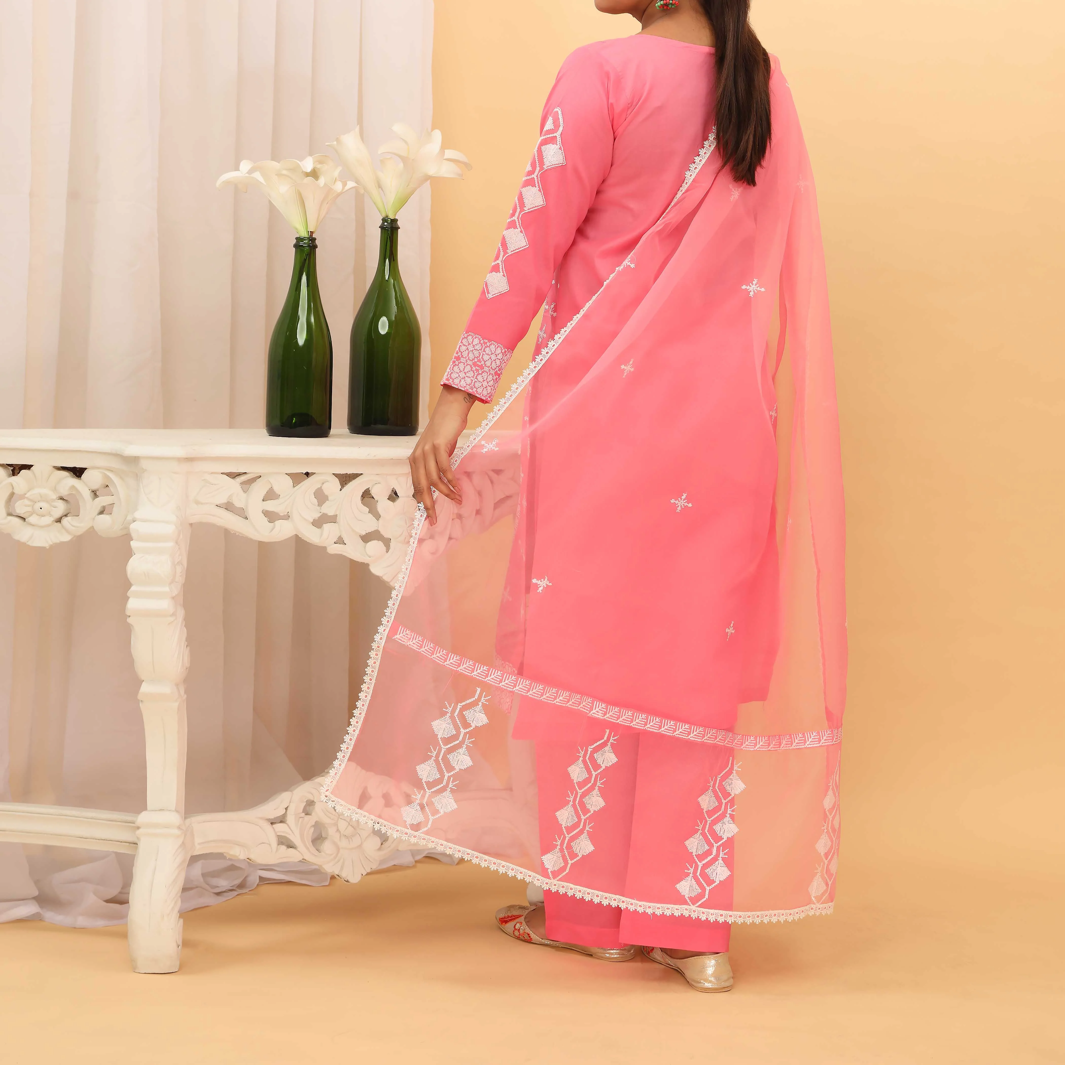 3PC- Puff Printed Cambric Suit PS5137 - Image 3