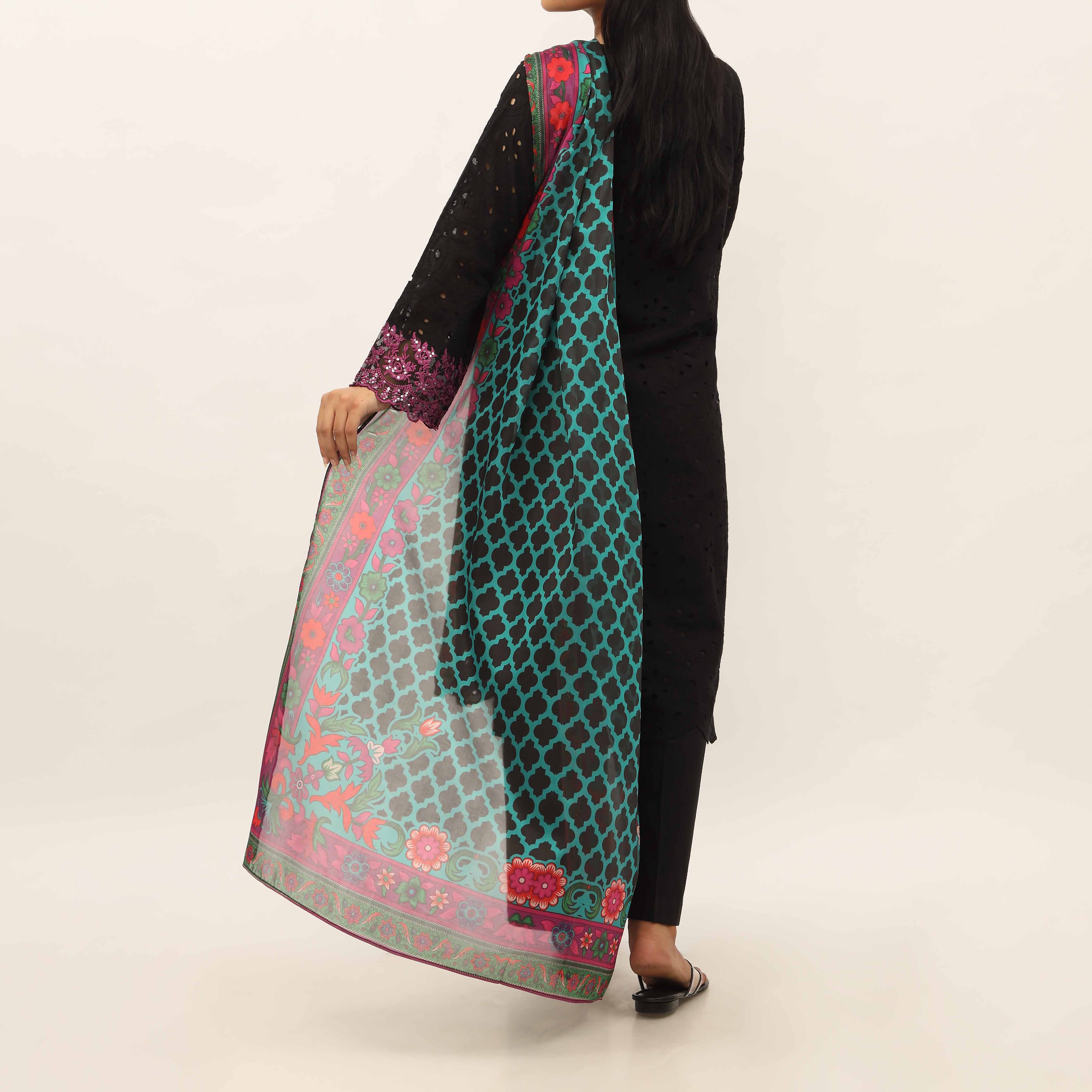 3PC- Schiffly Chikankari Lawn Suit PS5342 - Image 5