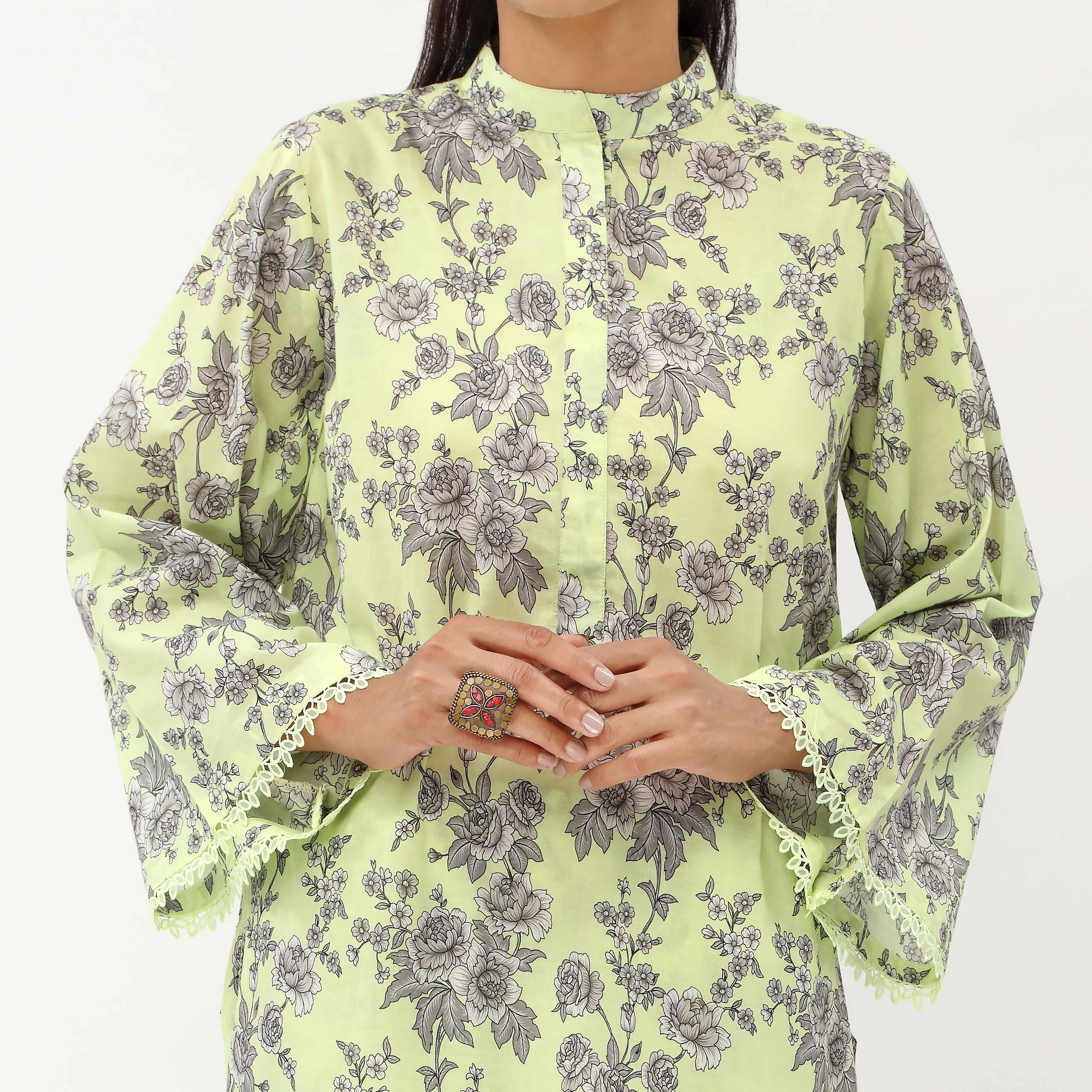 3PC- Unstitched Digital Printed Lawn Suit US5161 - Image 3