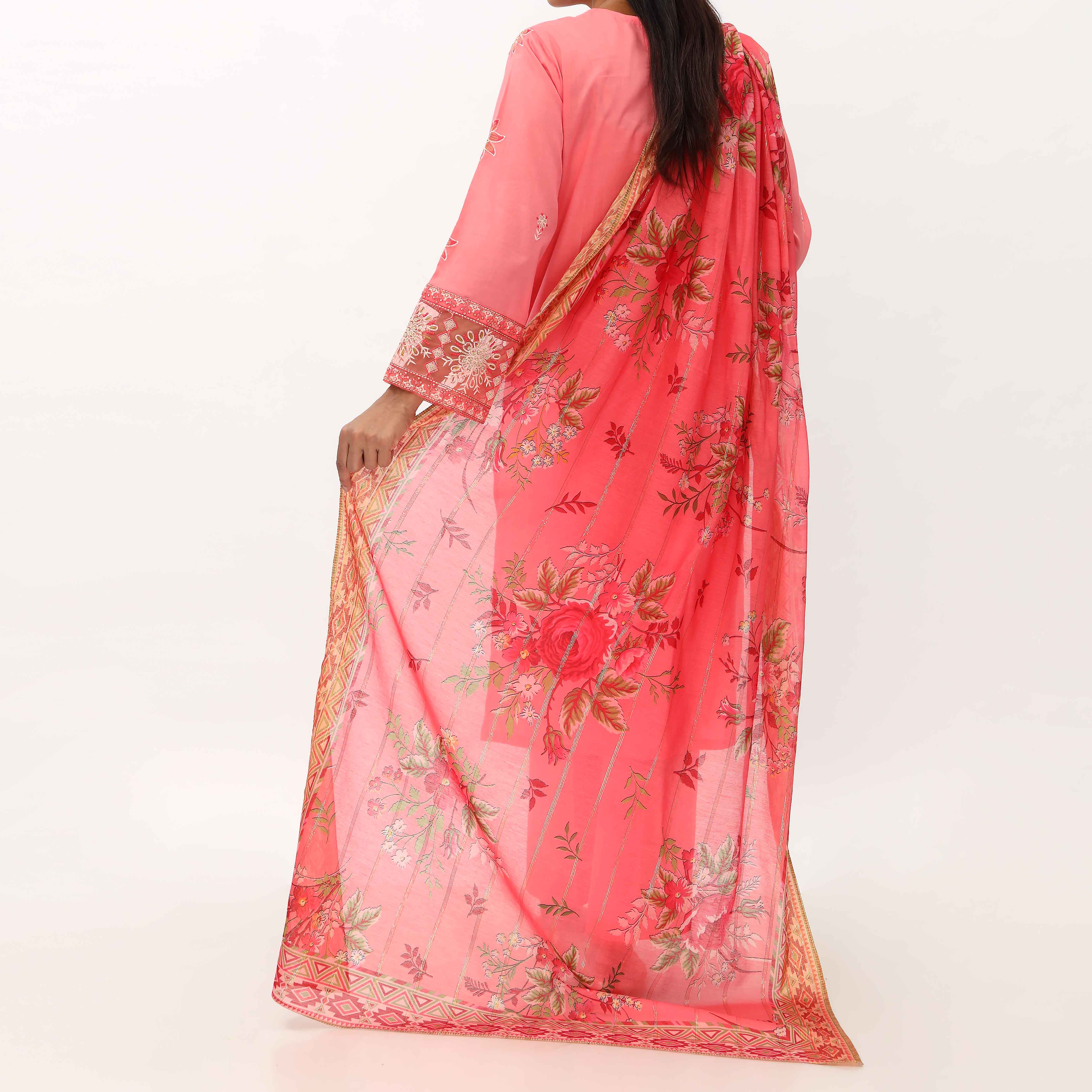 3PC- Unstitched Embroidered Lawn Suit US5359 - Image 2