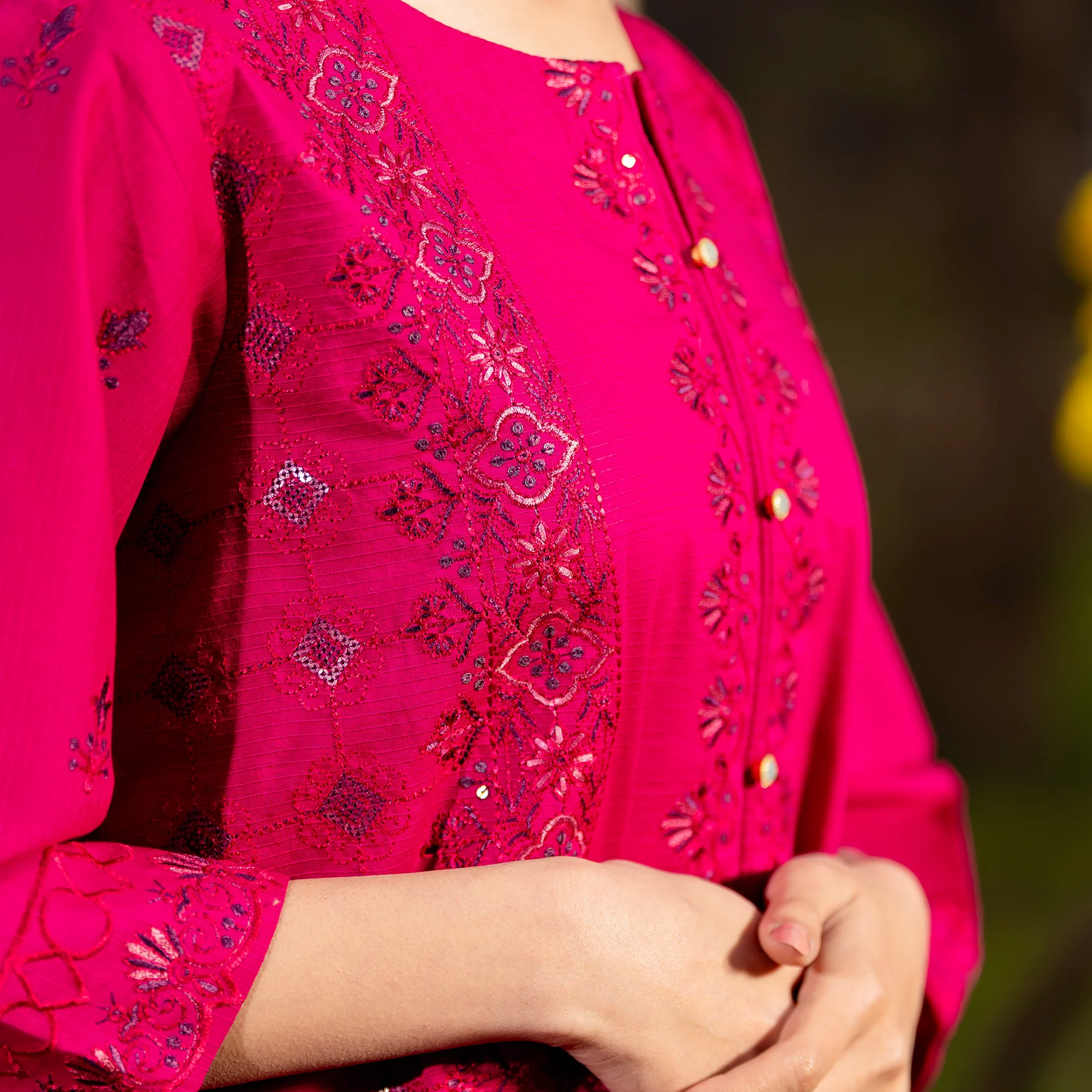 3PC- Unstitched Embroidered Lawn Suit US5388 - Image 2