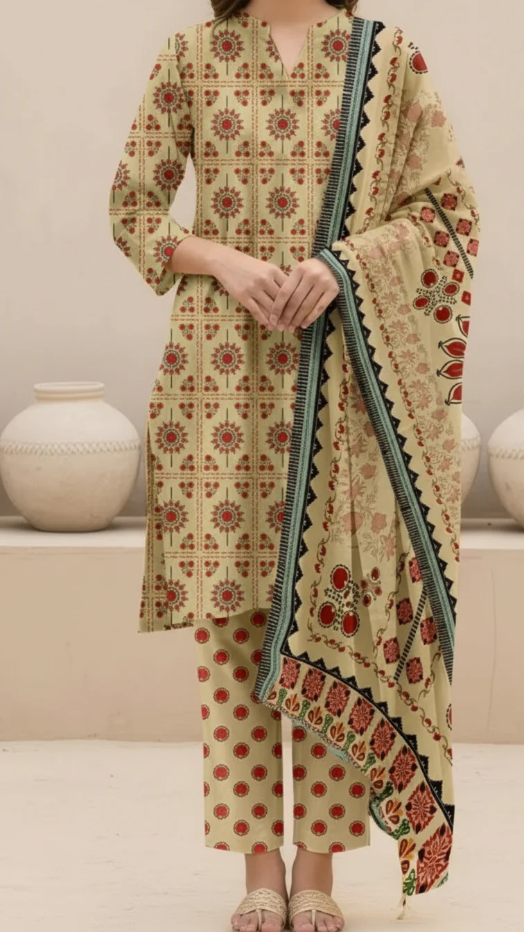 3PC Unstitched Printed Suit US5463