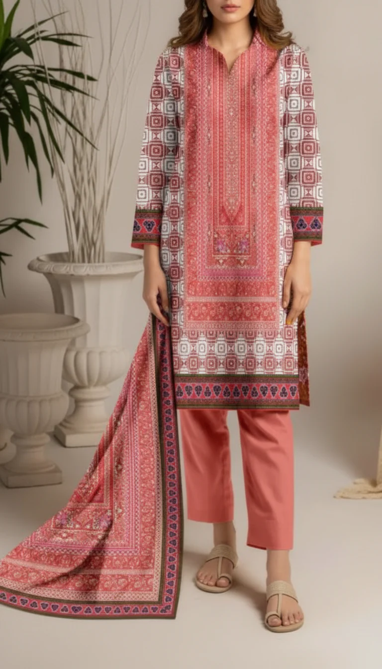 3PC Unstitched Printed Suit UW5083