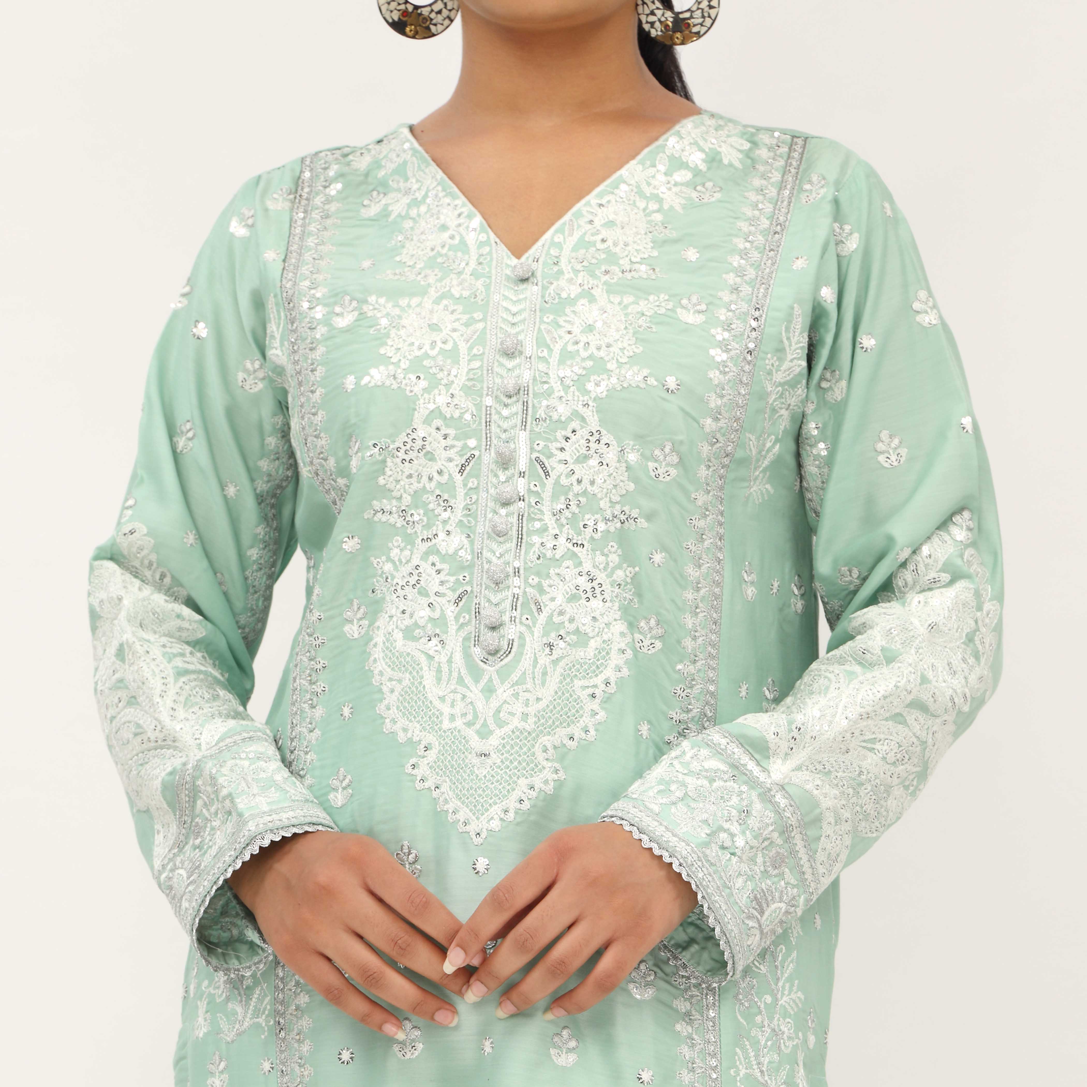 3PC- Viscose Embellished Suit PF5164 - Image 2