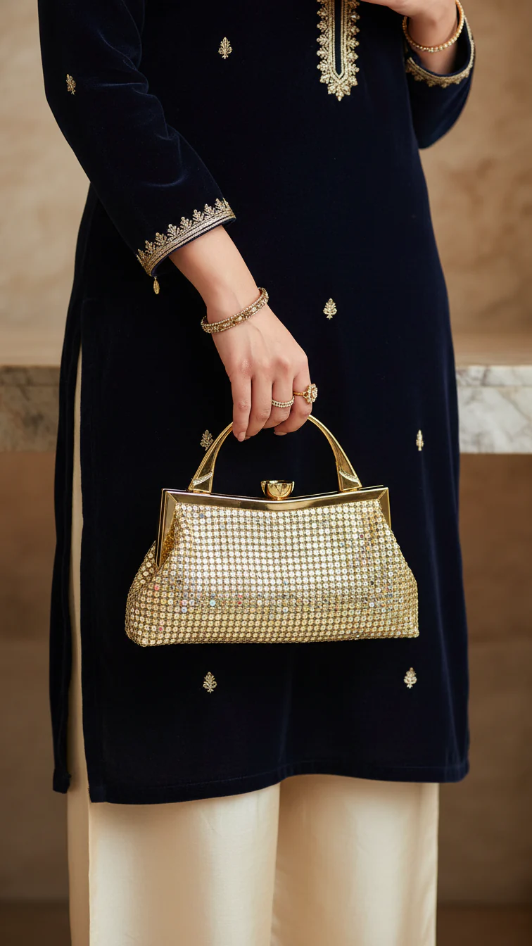 AB Golden Bridal Clutch P24308