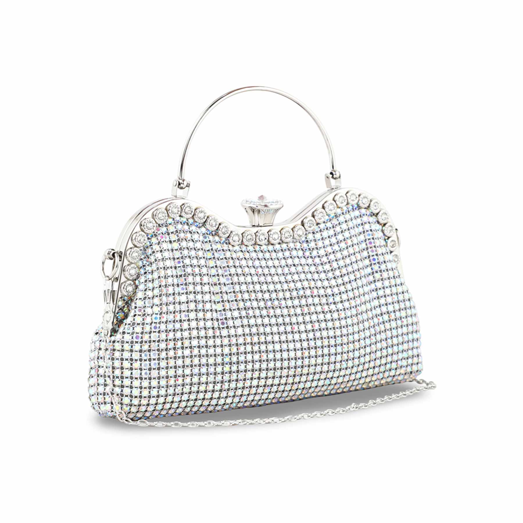 AB Silver Bridal Clutch P24300 - Image 3