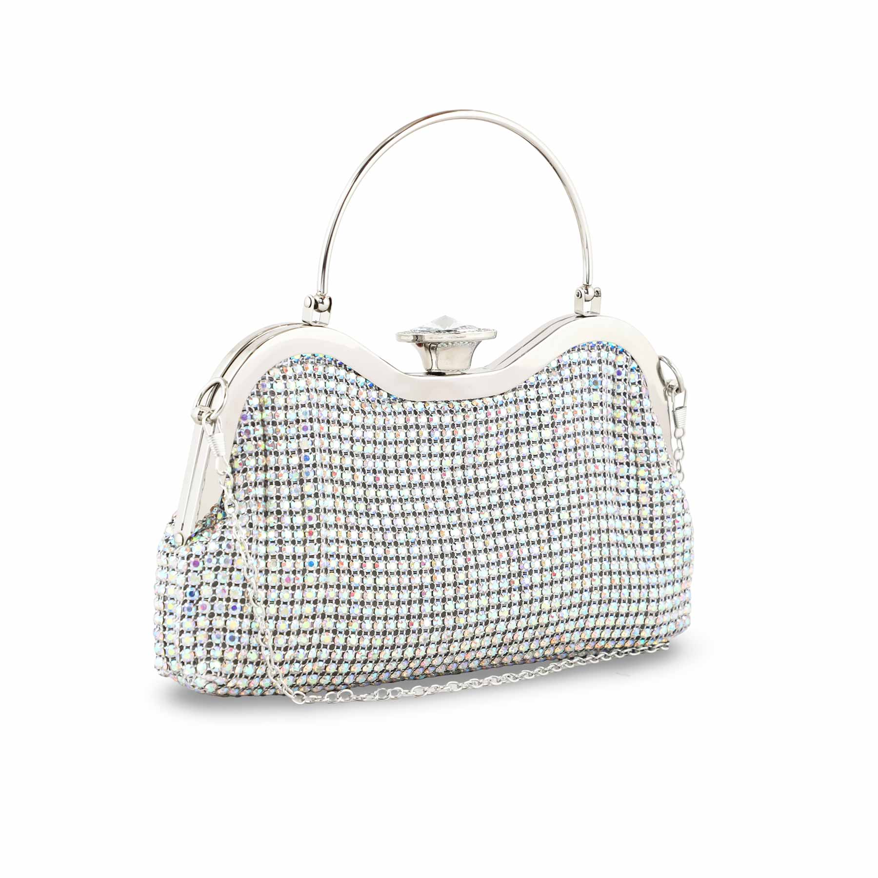 AB Silver Bridal Clutch P24302 - Image 3