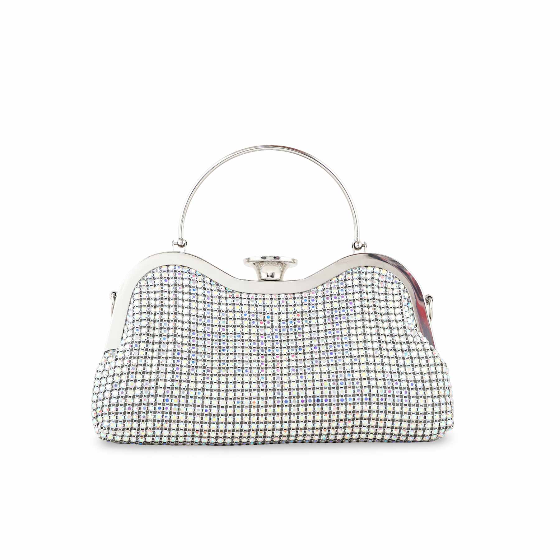 AB Silver Bridal Clutch P24302 - Image 4