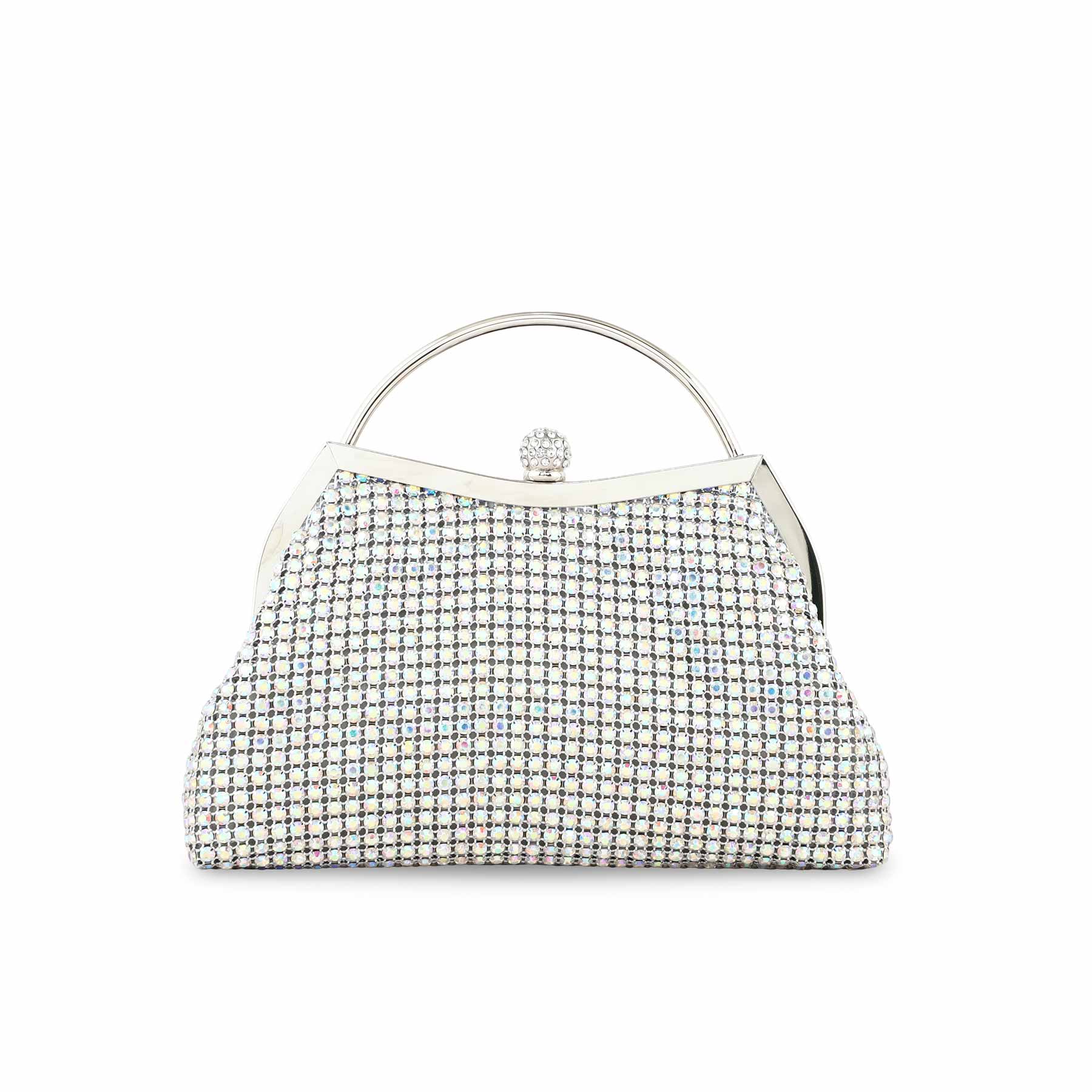 AB Silver Bridal Clutch P24306 - Image 4