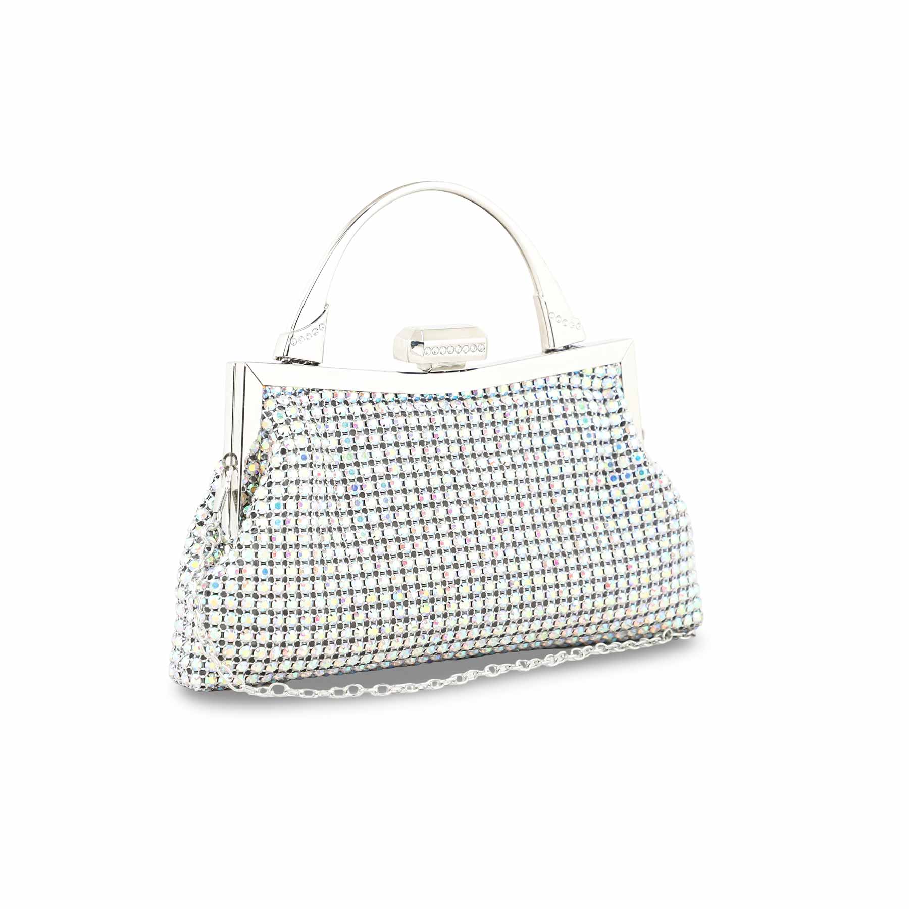 AB Silver Bridal Clutch P24311 - Image 3