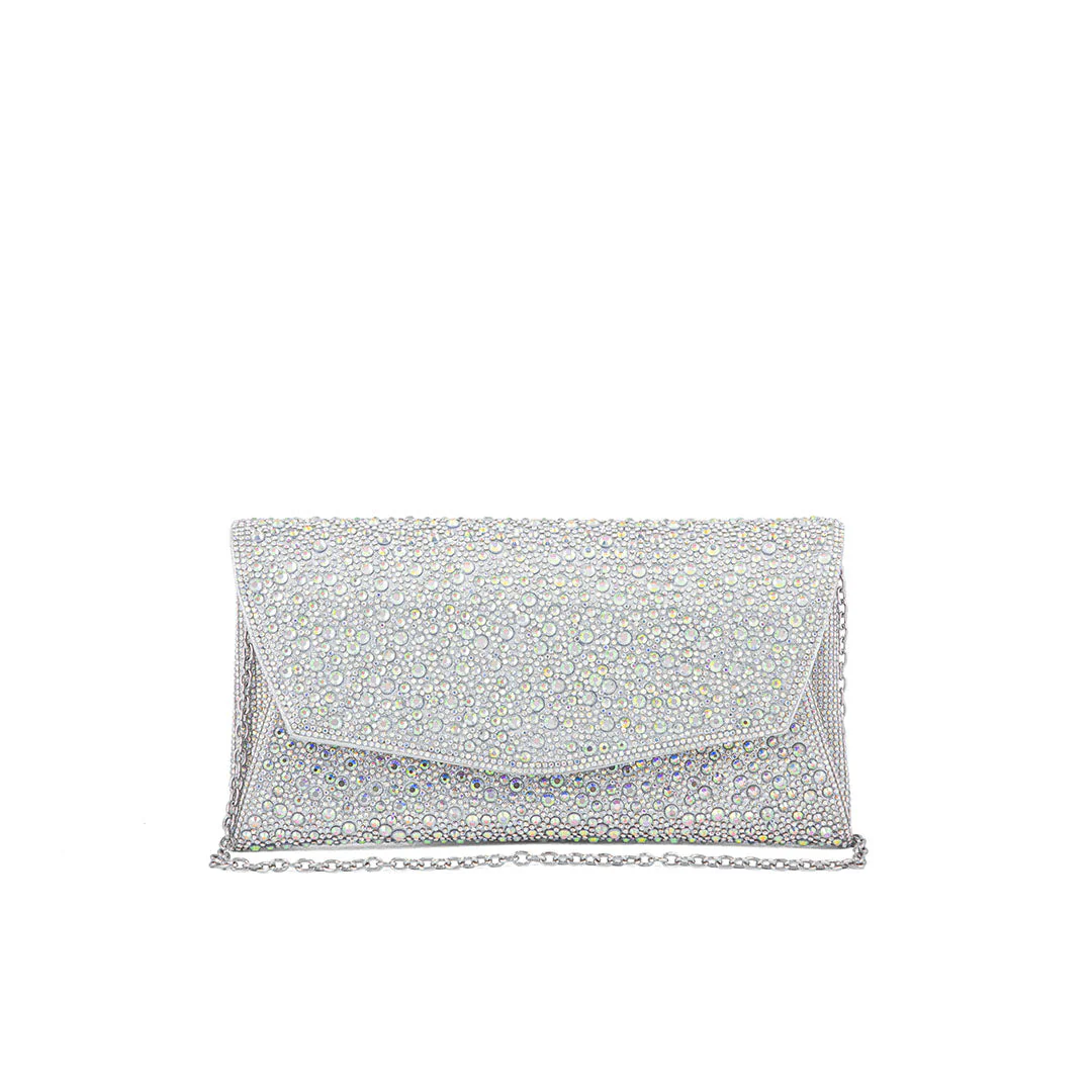 AB Silver Bridal Clutch P24323 - Image 2