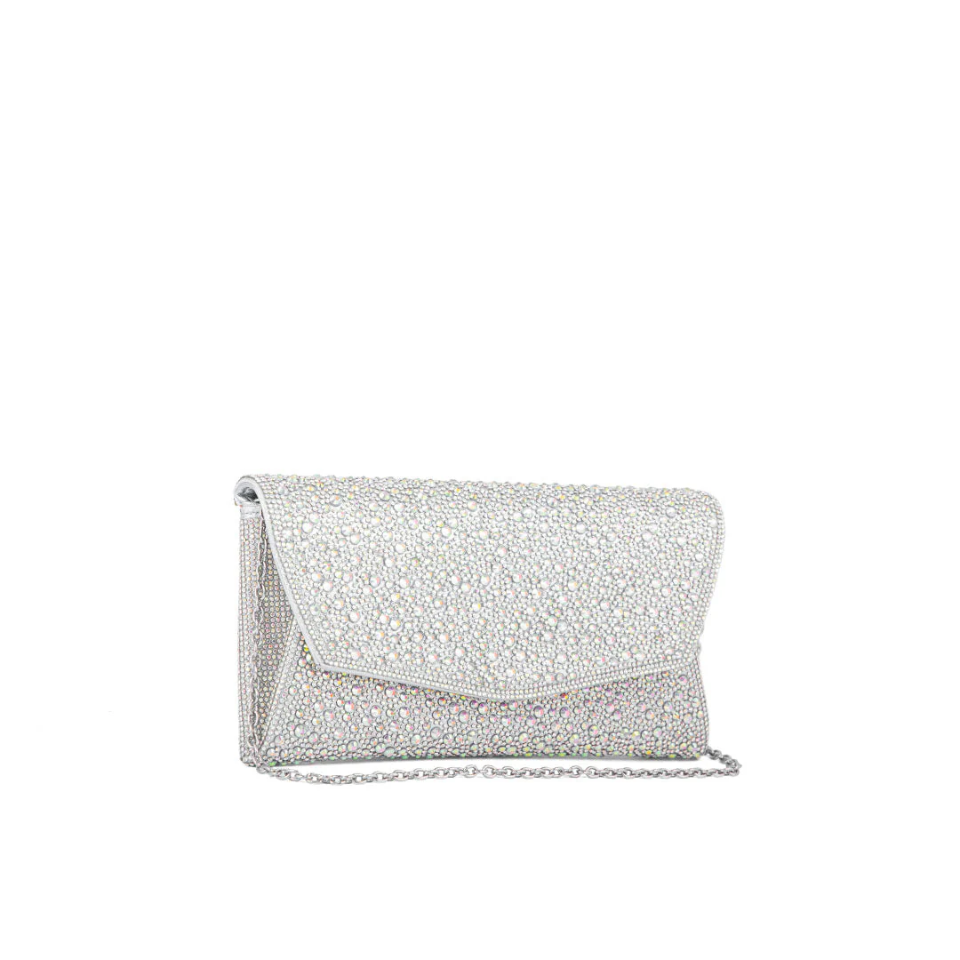 AB Silver Bridal Clutch P24323 - Image 3