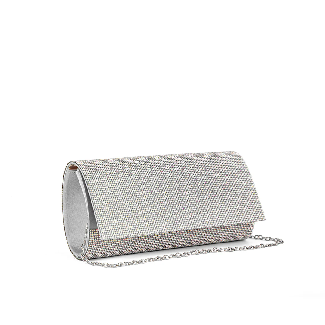 AB Silver Fancy Clutch P24328 - Image 3