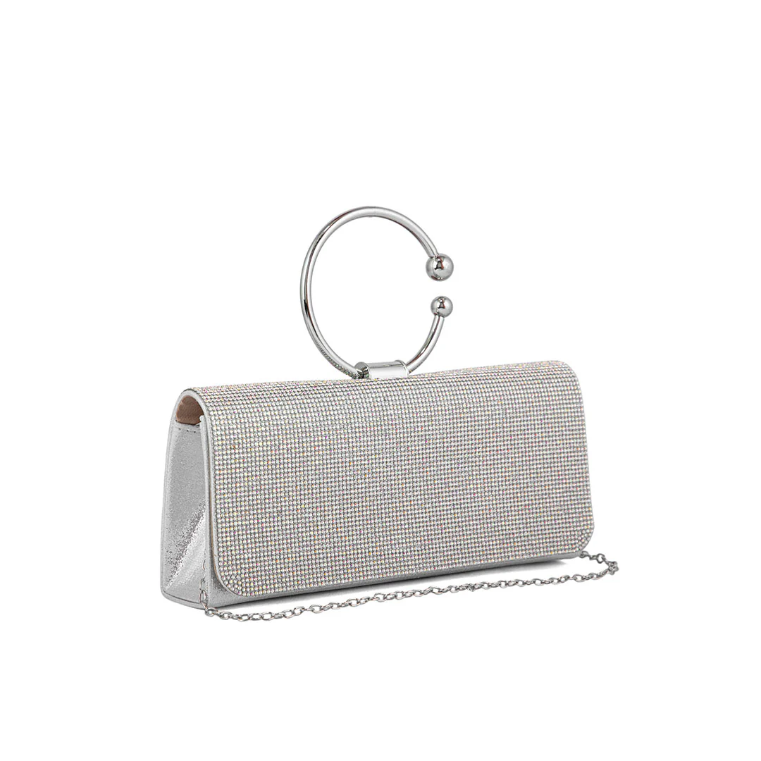 AB Silver Fancy Clutch P24329 - Image 3
