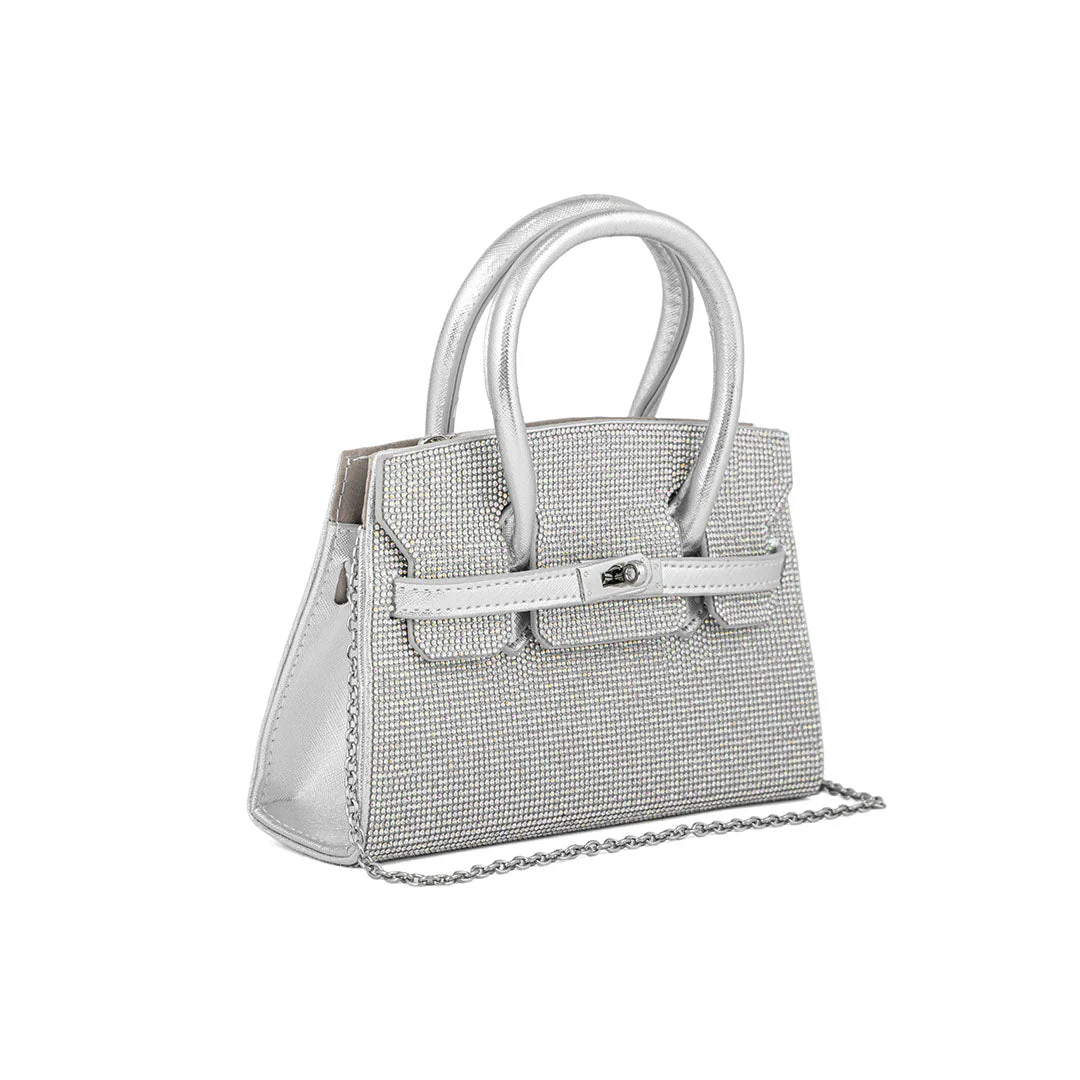 AB Silver Fancy Shoulder Bag P24337 - Image 3