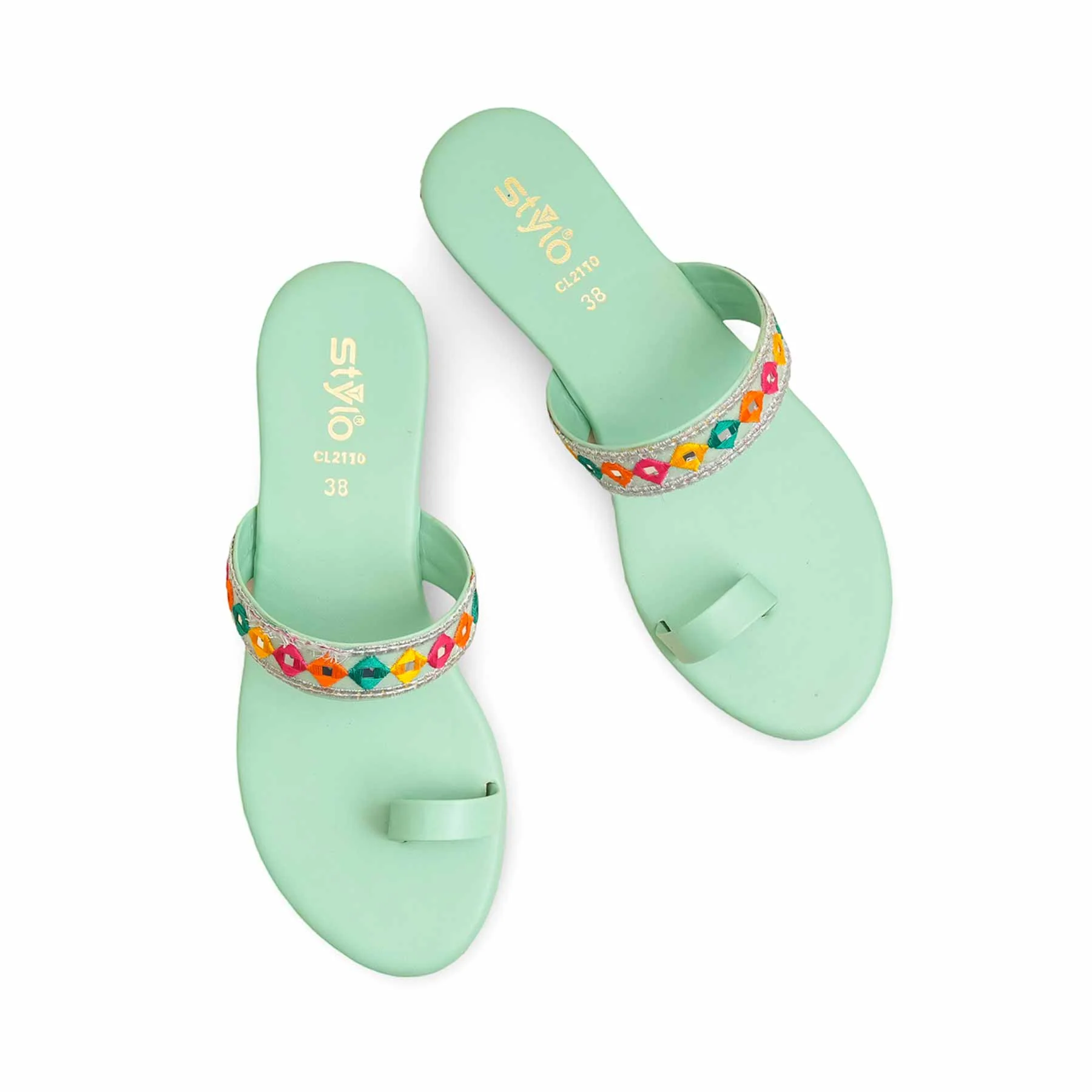 Aqua Green Casual Chappal CL2110 - Image 5