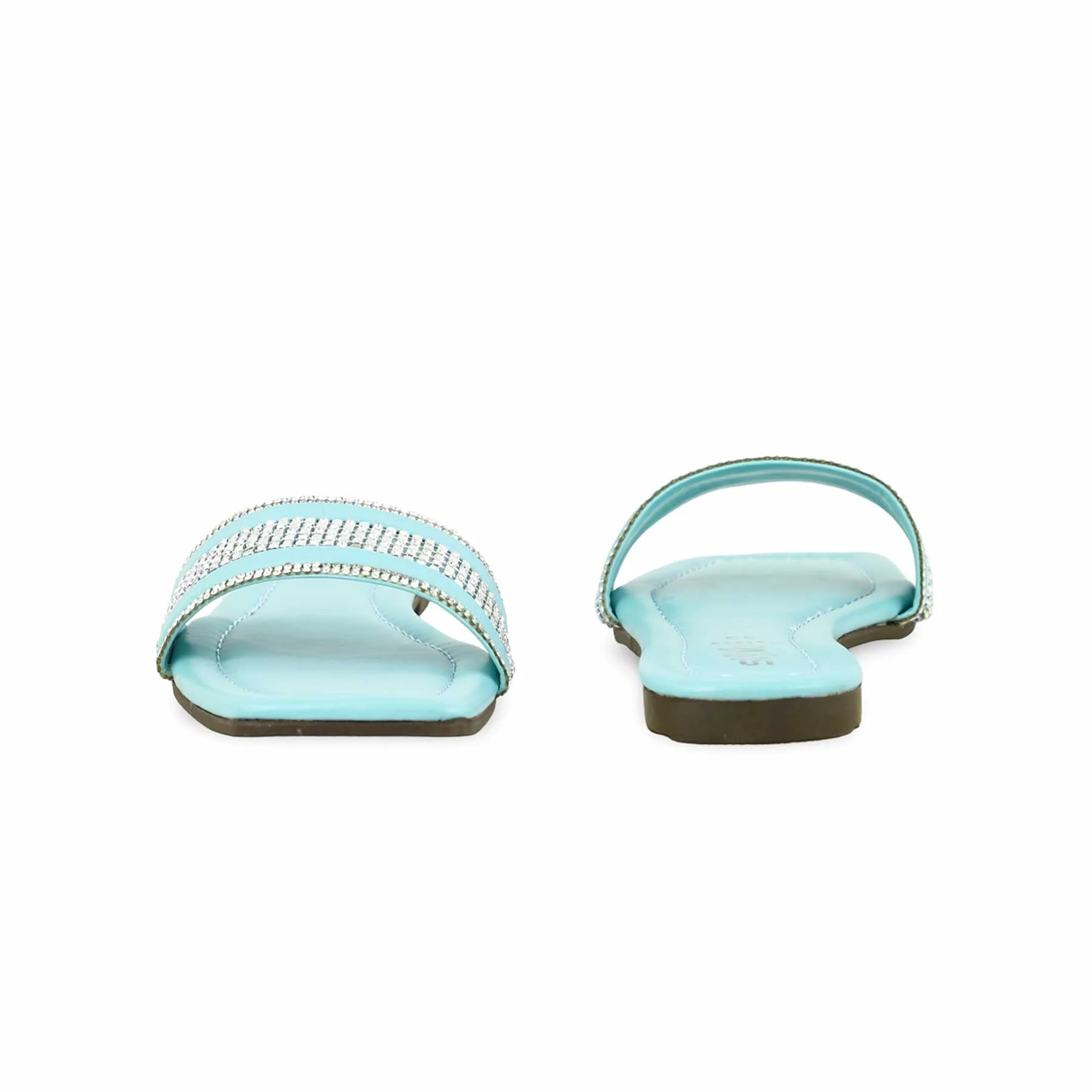 Aqua Green Casual Slipper For Women CL1905 - Image 4