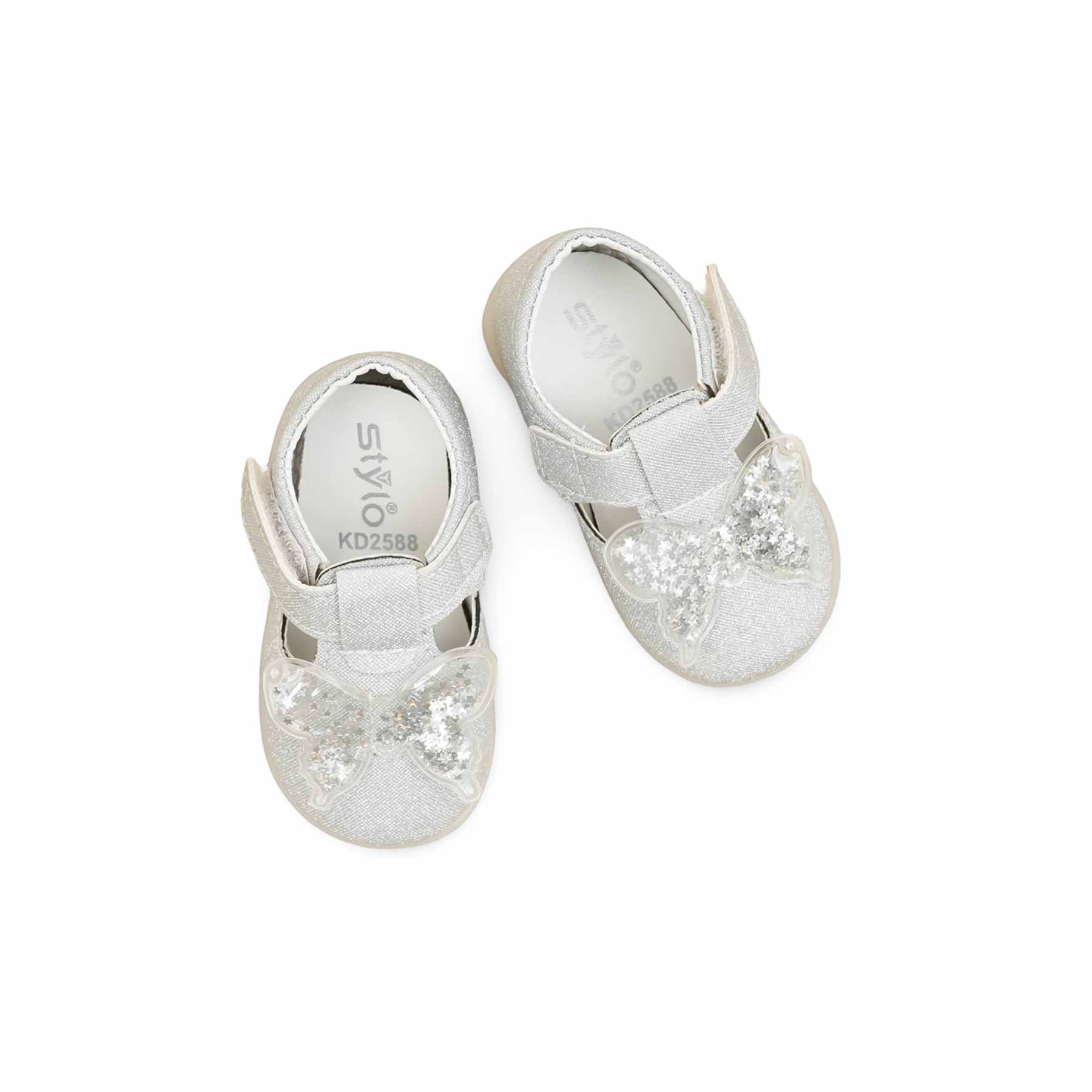 Babies Silver Casual Booties KD2588 - Image 5