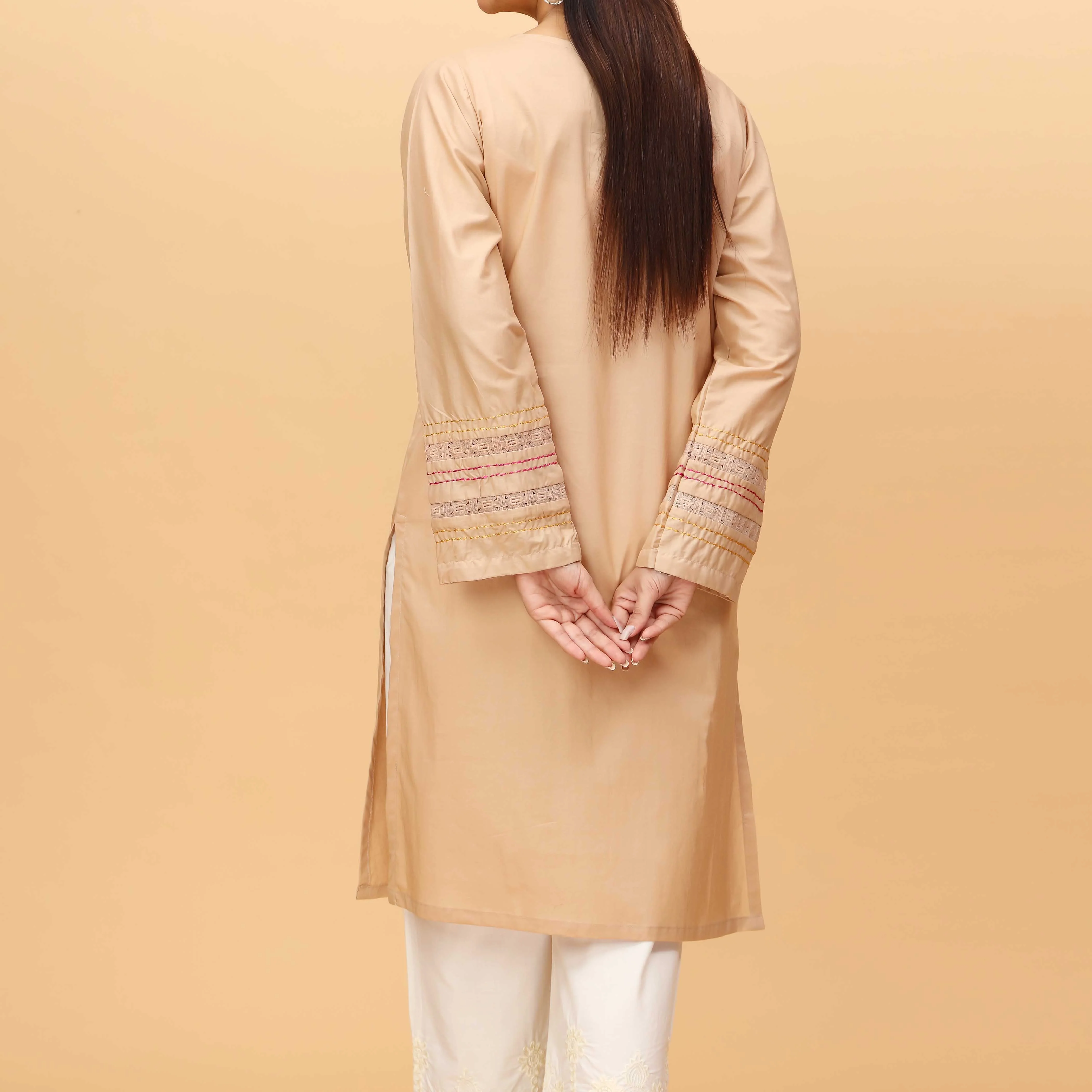 1PC Cotton Doriya Embellished Shirt PS4241 - Image 3