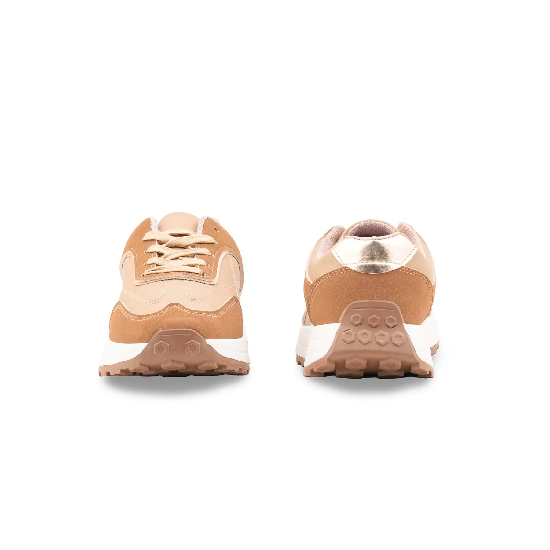 Beige Casual Sneaker For Ladies AT7487 - Image 4