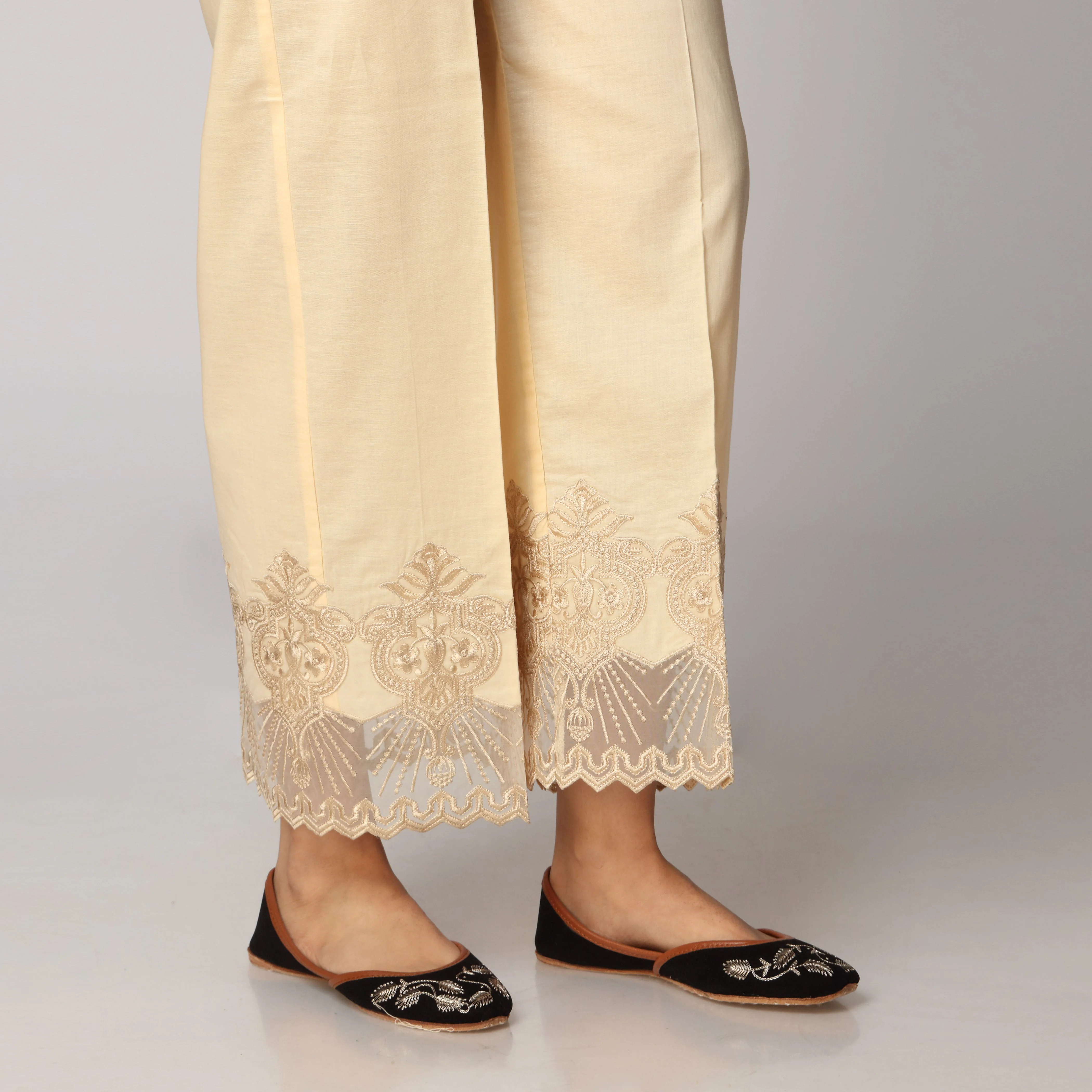 Beige Cambric Straight Fit Trouser PS3508 - Image 2