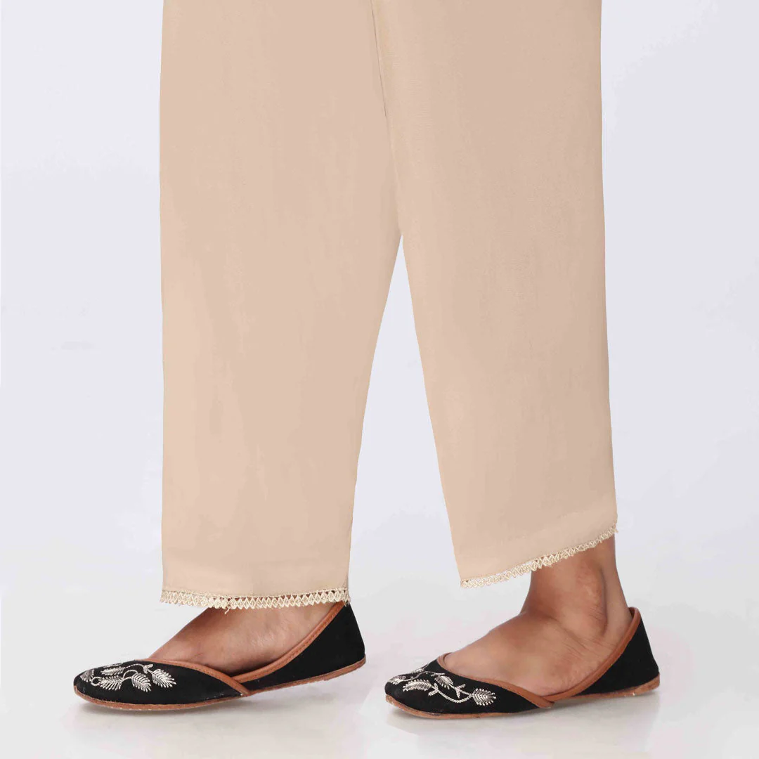 Beige Cambric Straight Fit Trouser PS3571 - Image 3