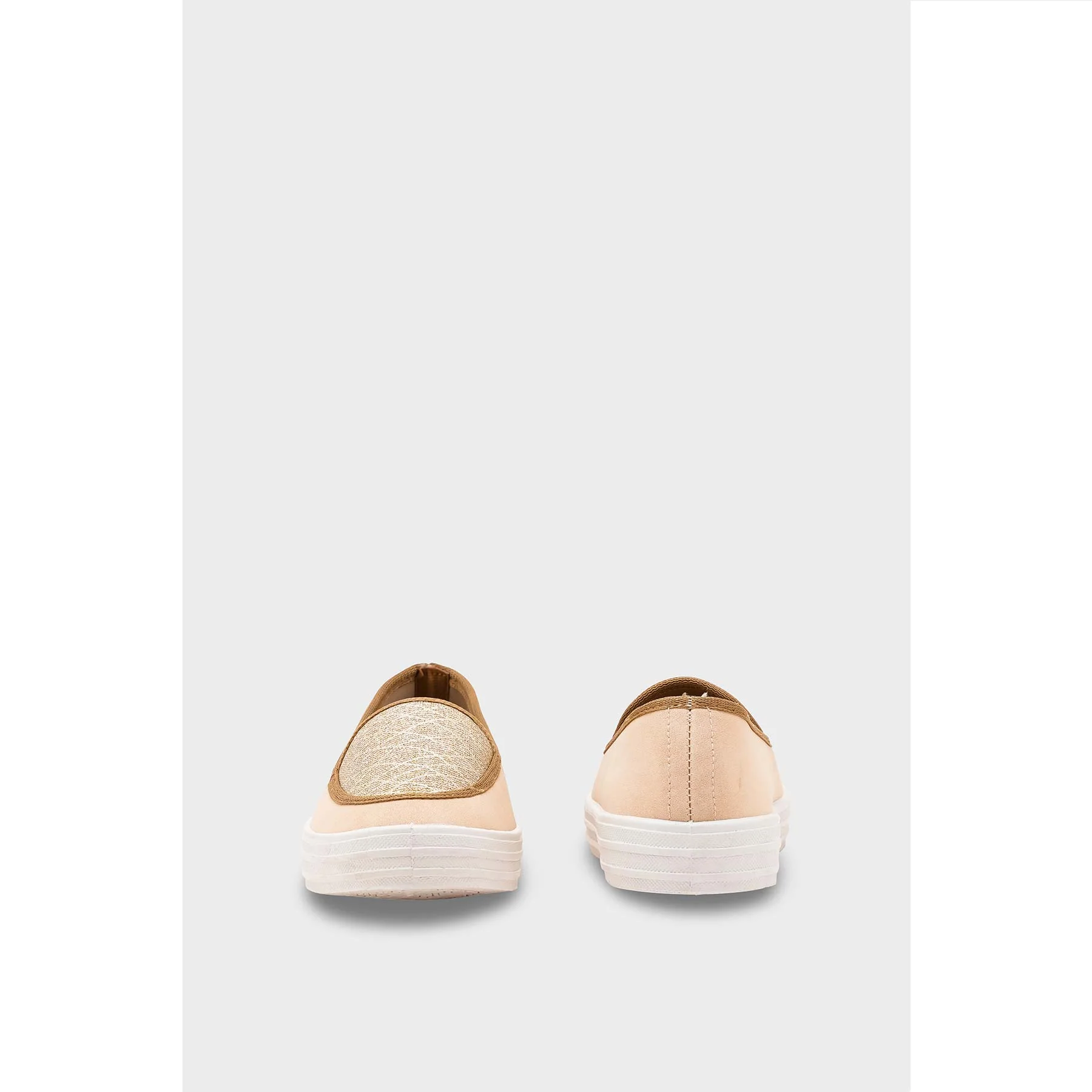 Beige Canvas Slip Ons WN6197 - Image 4