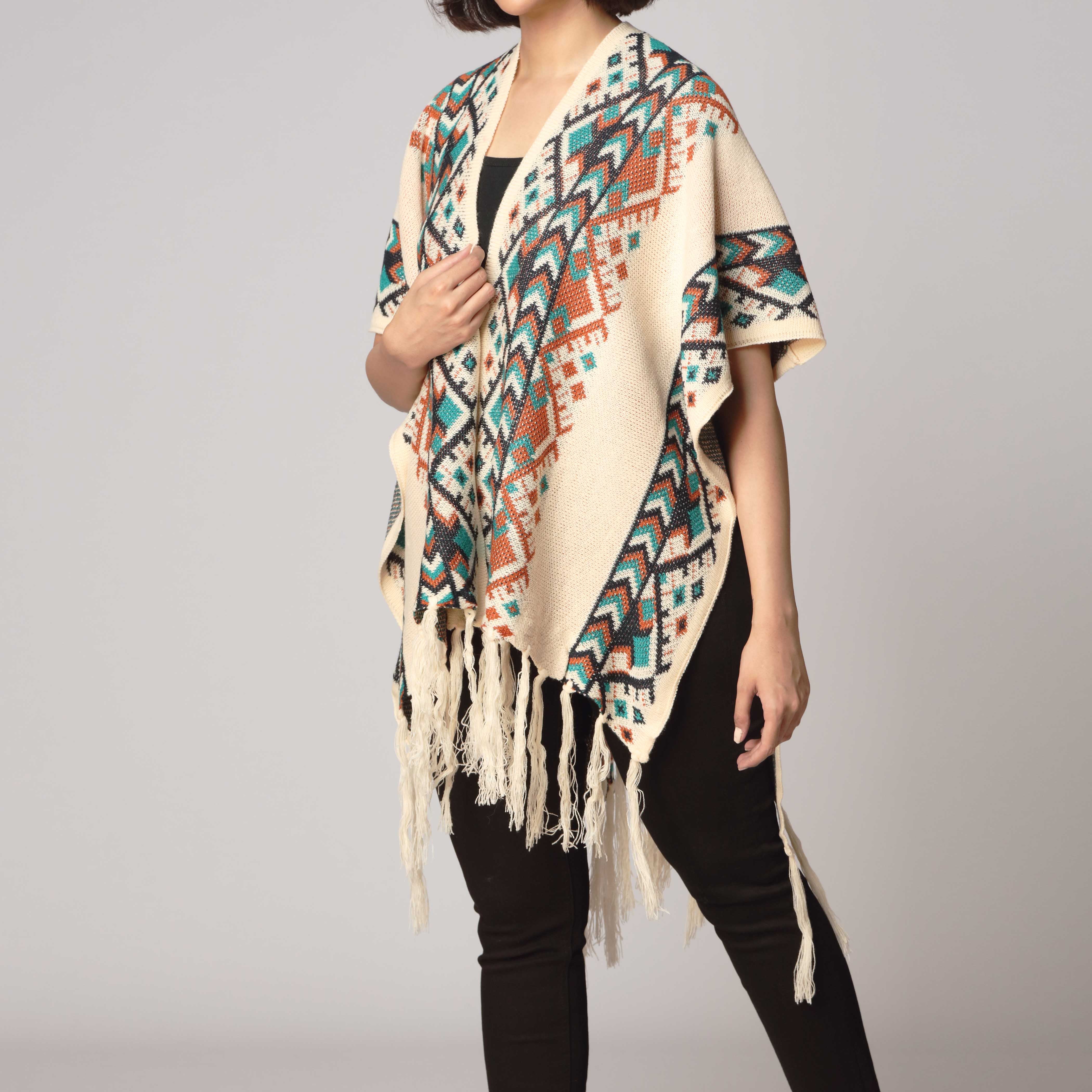 Beige Cape Shawl PW2801 - Image 2