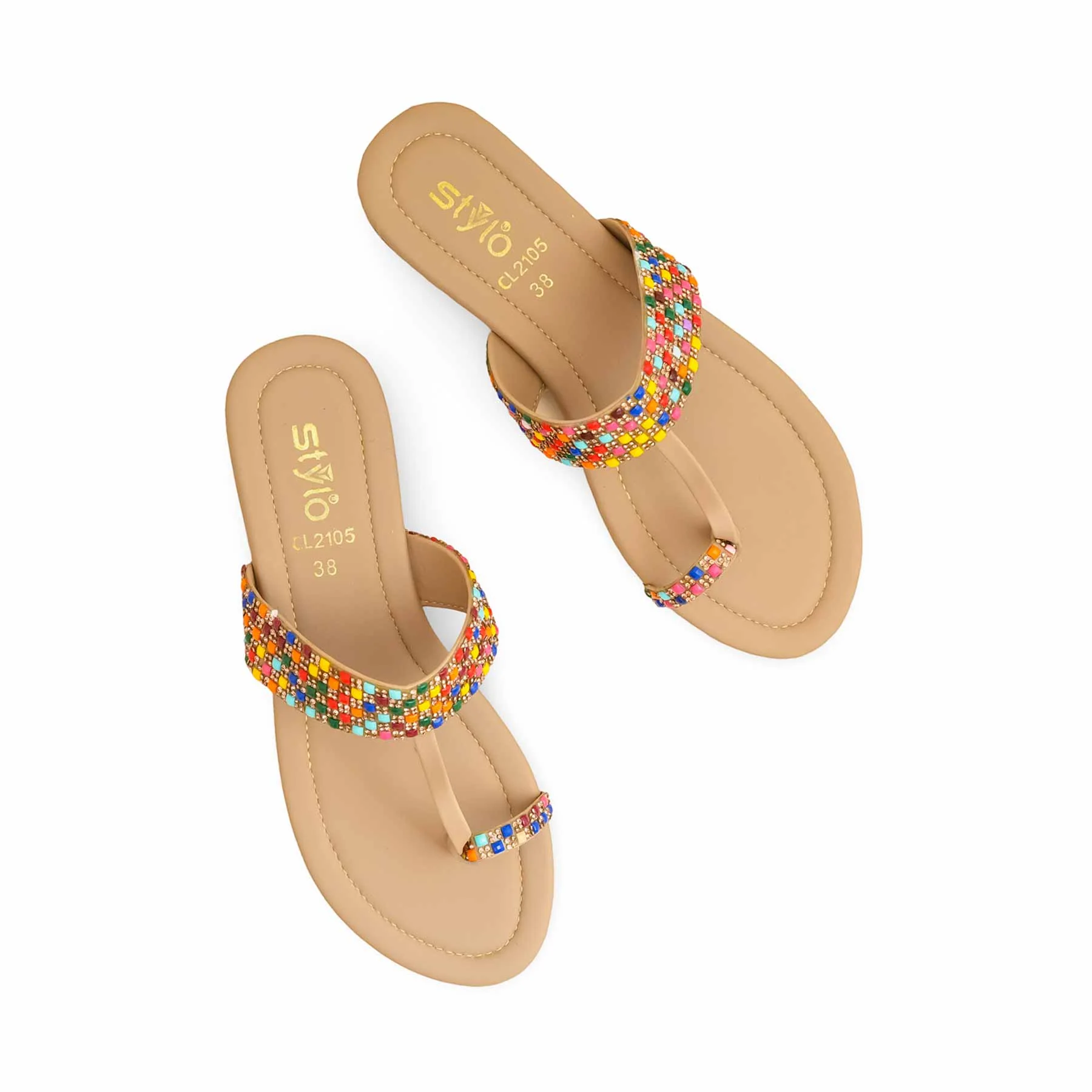 Beige Casual Chappal CL2105 - Image 5
