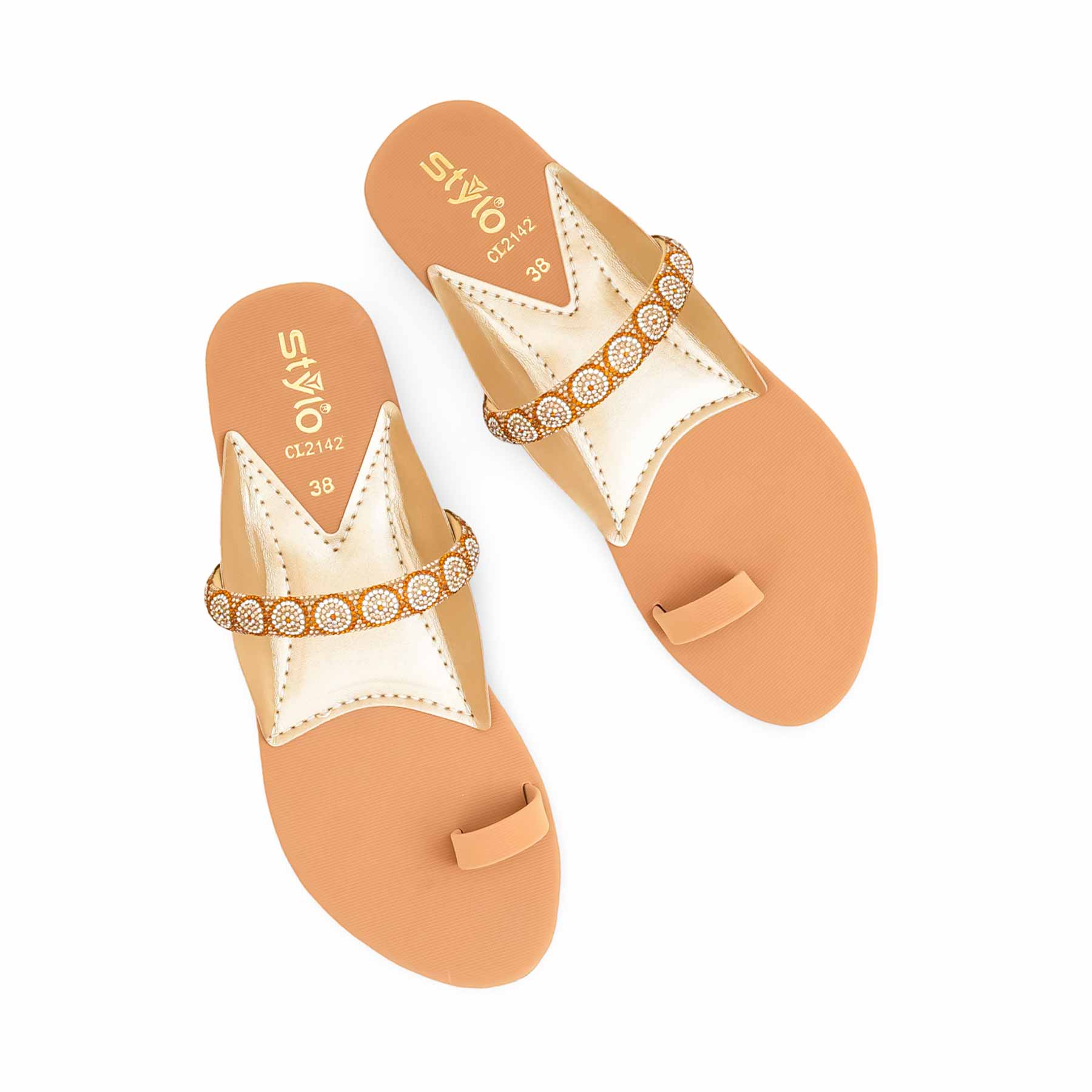Beige Casual Chappal For Ladies CL2142 - Image 5